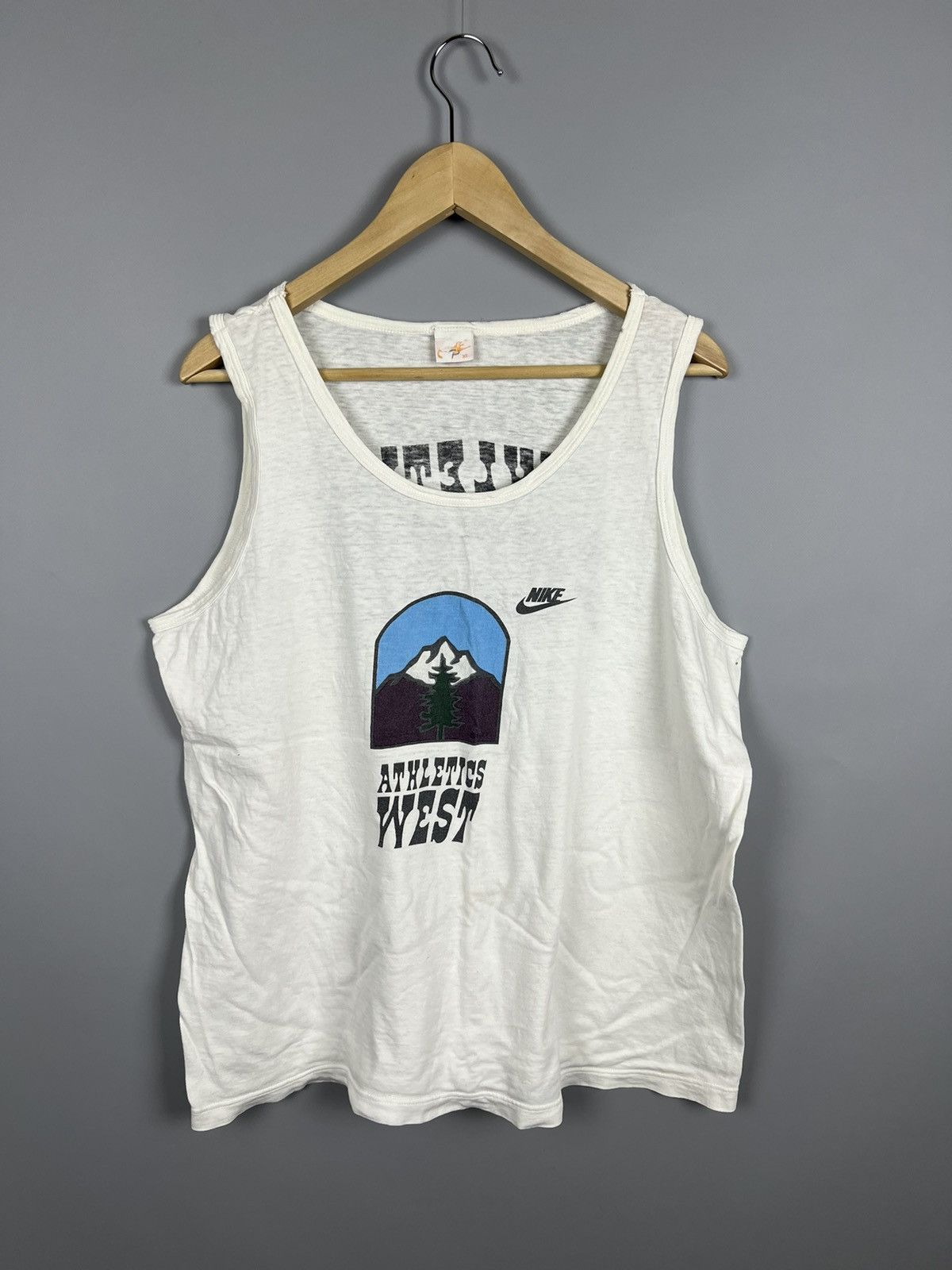Nike Nike Athletics West 1977 Vintage Tank top RARE big logo Size US L / EU 52-54 / 3 - 1 Thumbnail