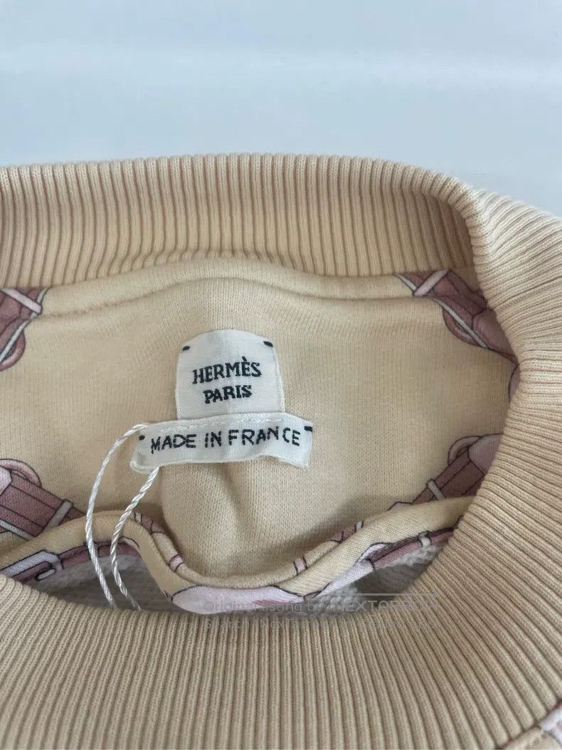 Hermes Hermes Cream-colored geometric patterned sweatshirt Size XS / US 0-2 / IT 36-38 - 3 Thumbnail