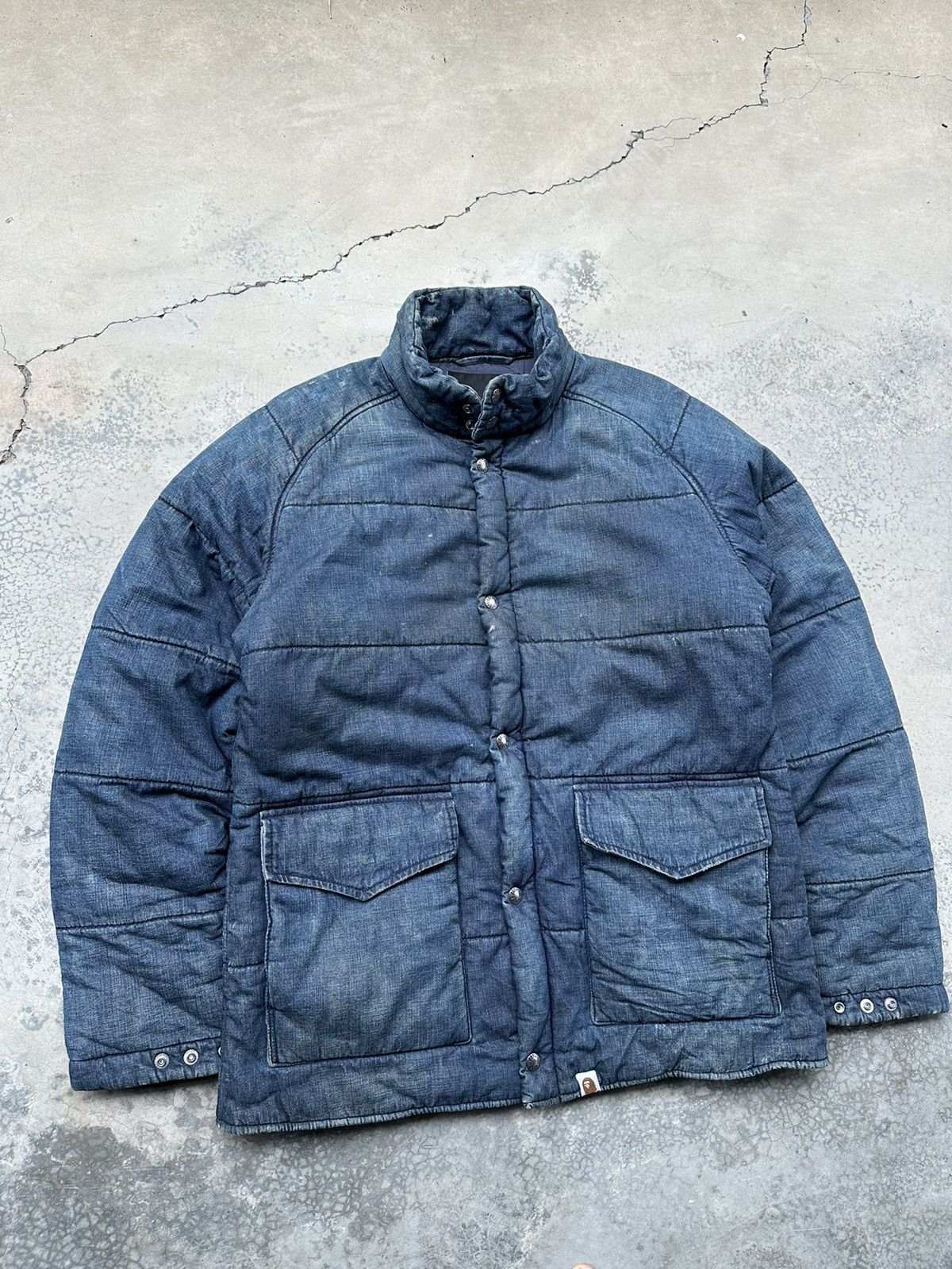 Bape 🦍Vintage A Bathing Ape Denim Utility Jacket Size US L / EU 52-54 / 3 - 5 Thumbnail