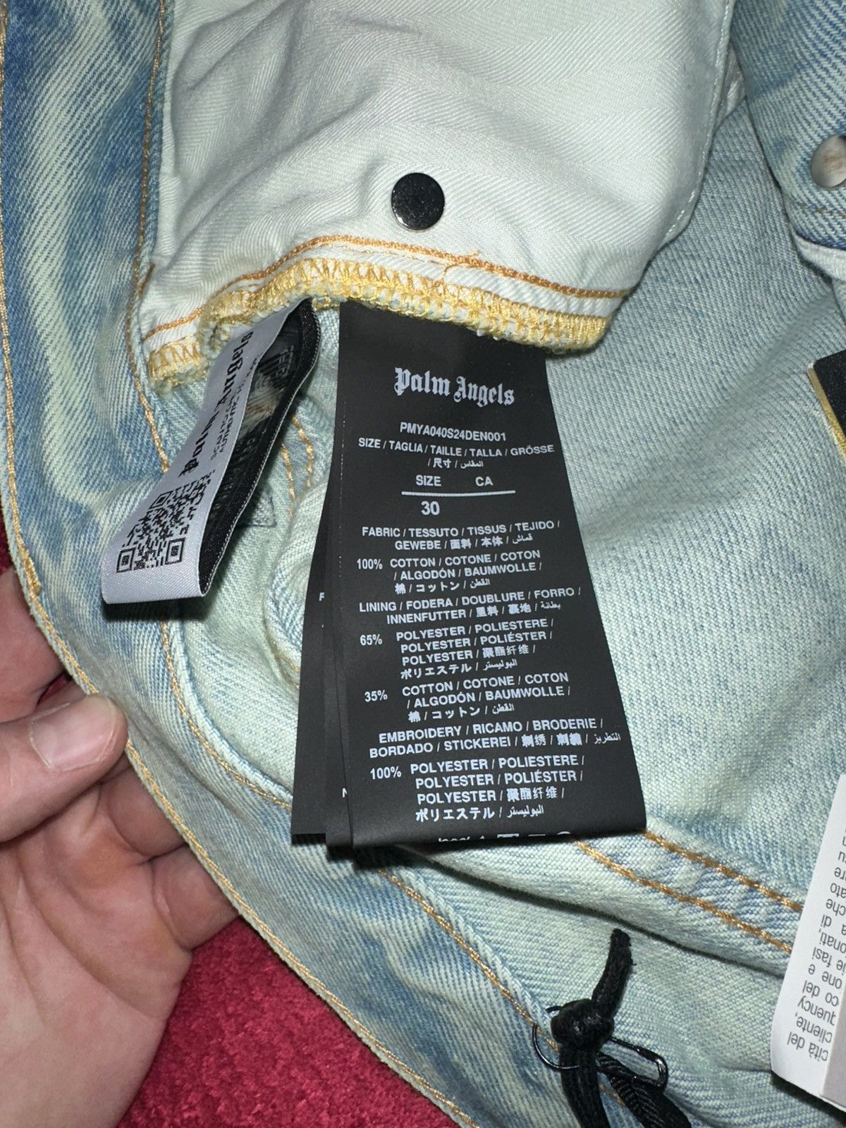 Palm Angels Palm Angels Authentic Men OverDyed Straight Leg Jeans Size US 30 / EU 46 - 6 Thumbnail