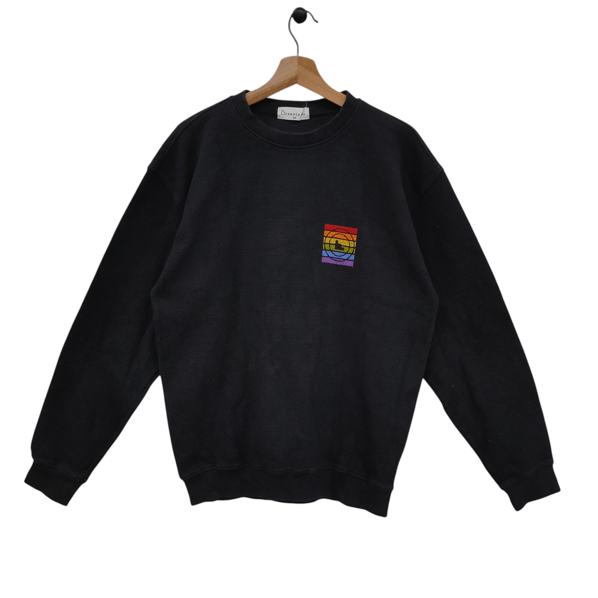 Japanese Brand Santa Fe Nomadic Black Colorful Turkish Patchwork Back, Size US M / EU 48-50 / 2 - 2 Thumbnail