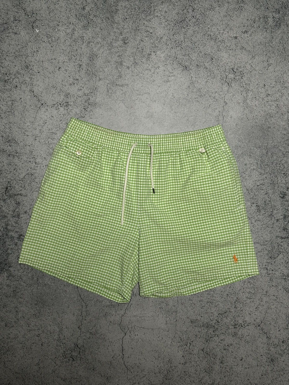 Polo Ralph Lauren Green Gingham Swim Shorts