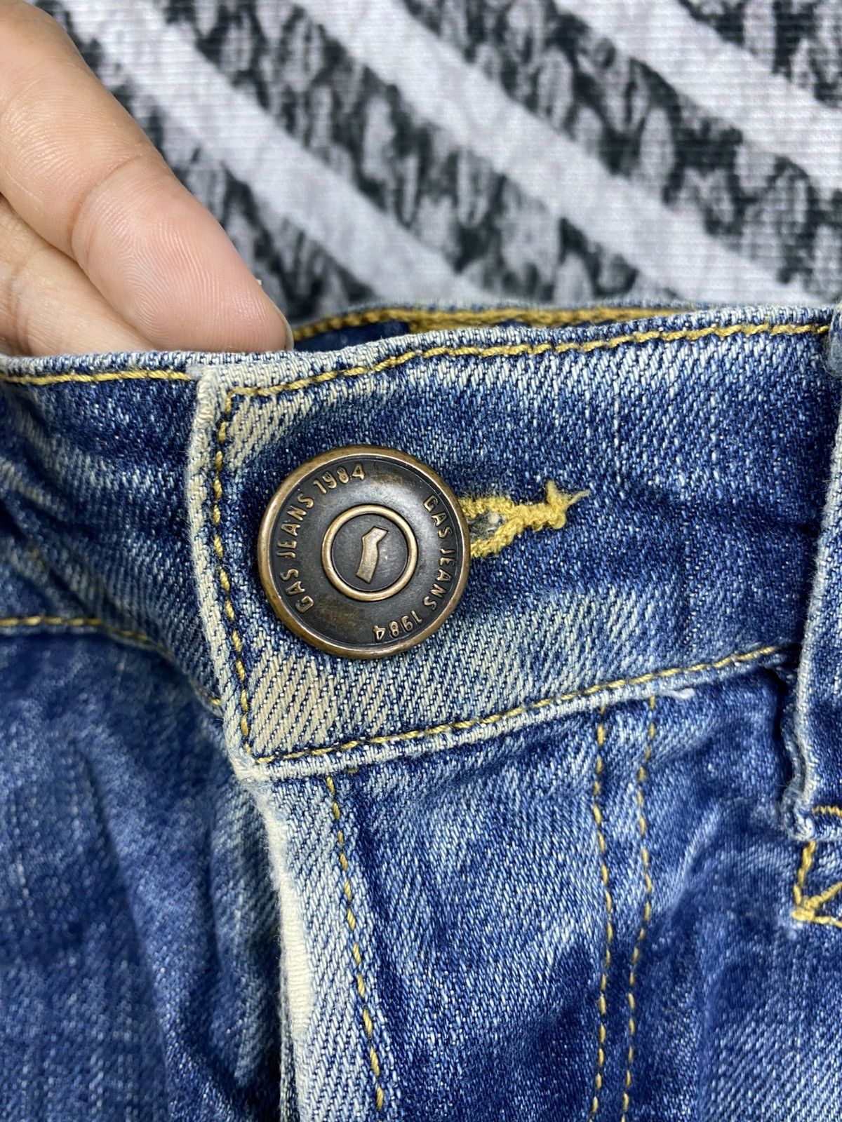 GAS Vintage GAS Distressed Blue Denim Jeans Pants Size US 31 - 12 Thumbnail
