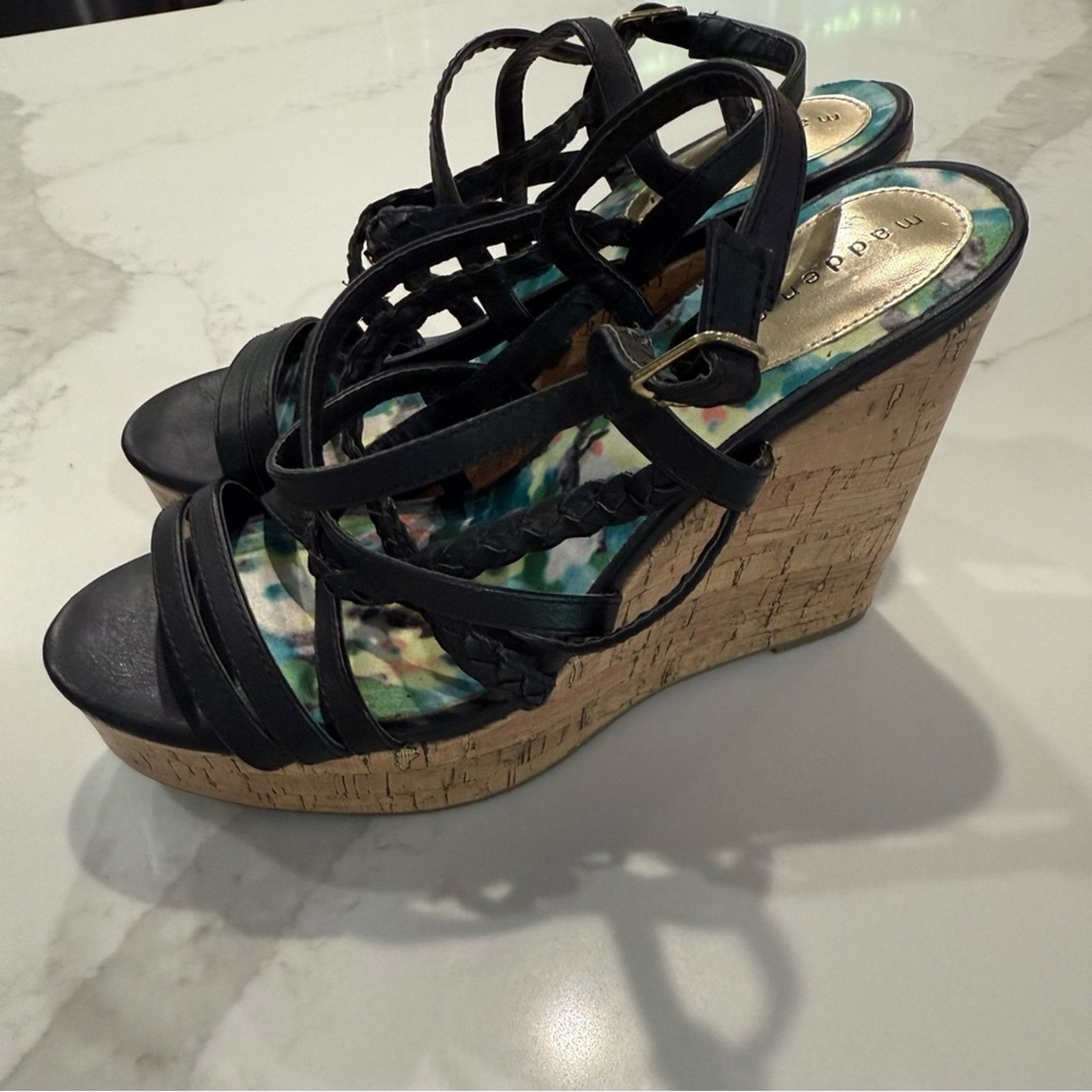 Madden NYC Madden Girl Strappy Platform Cork Wedge Sandals Women's 9M Size US 9 / IT 39 - 1 Thumbnail