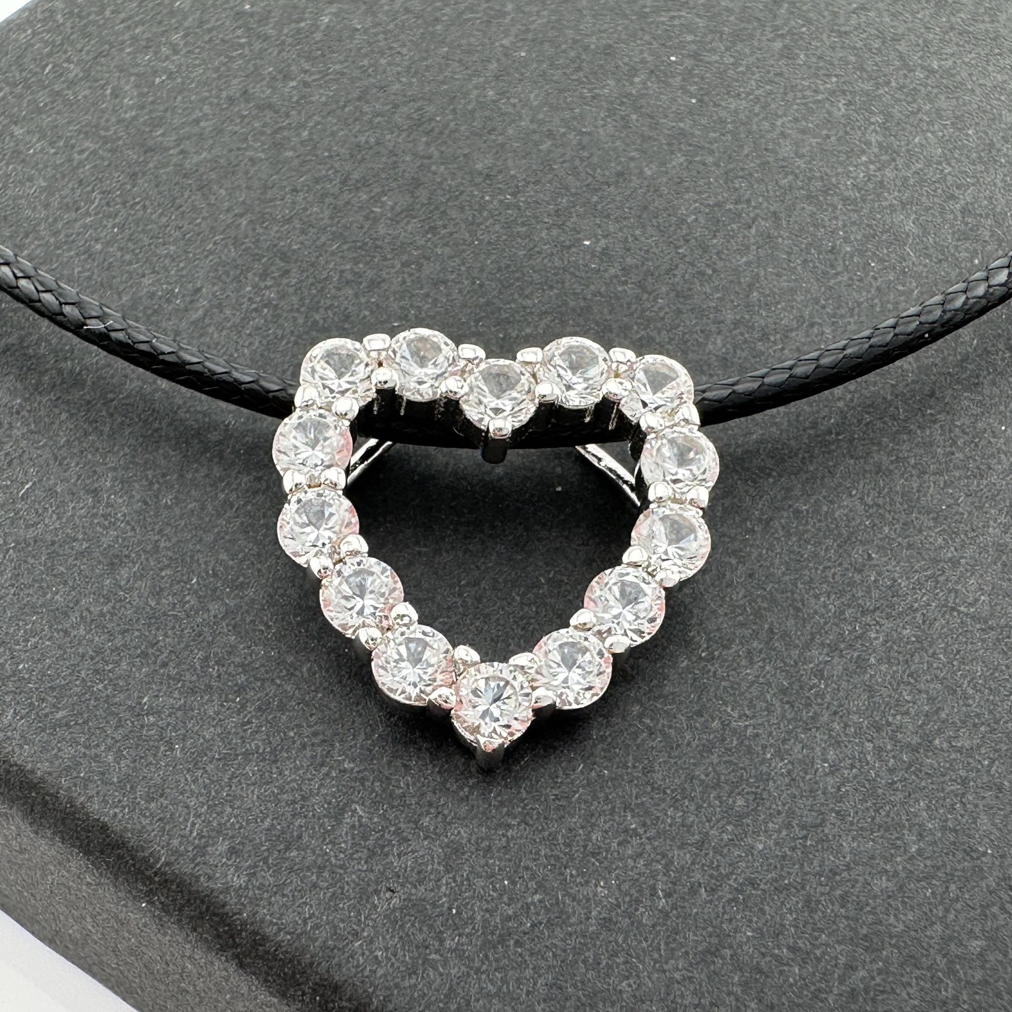 Other 2.5 Lab Created Carat White Sapphire Heart Necklace on Back Size ONE SIZE - 10 Thumbnail
