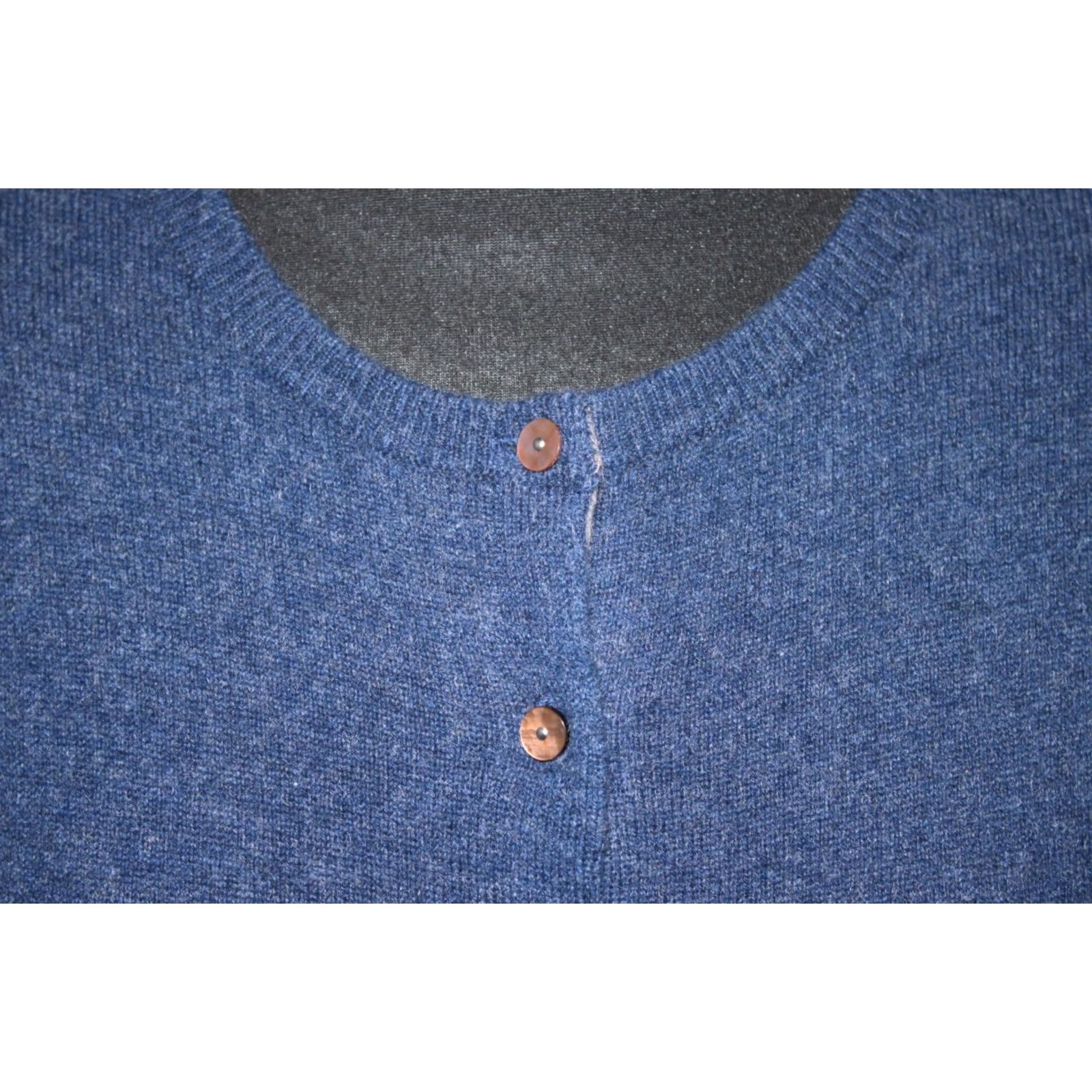 Vintage Stenstroms Jumper Cardigan XL Blue 100% Cashmere Womens Size XL / US 12-14 / IT 48-50 - 2 Thumbnail