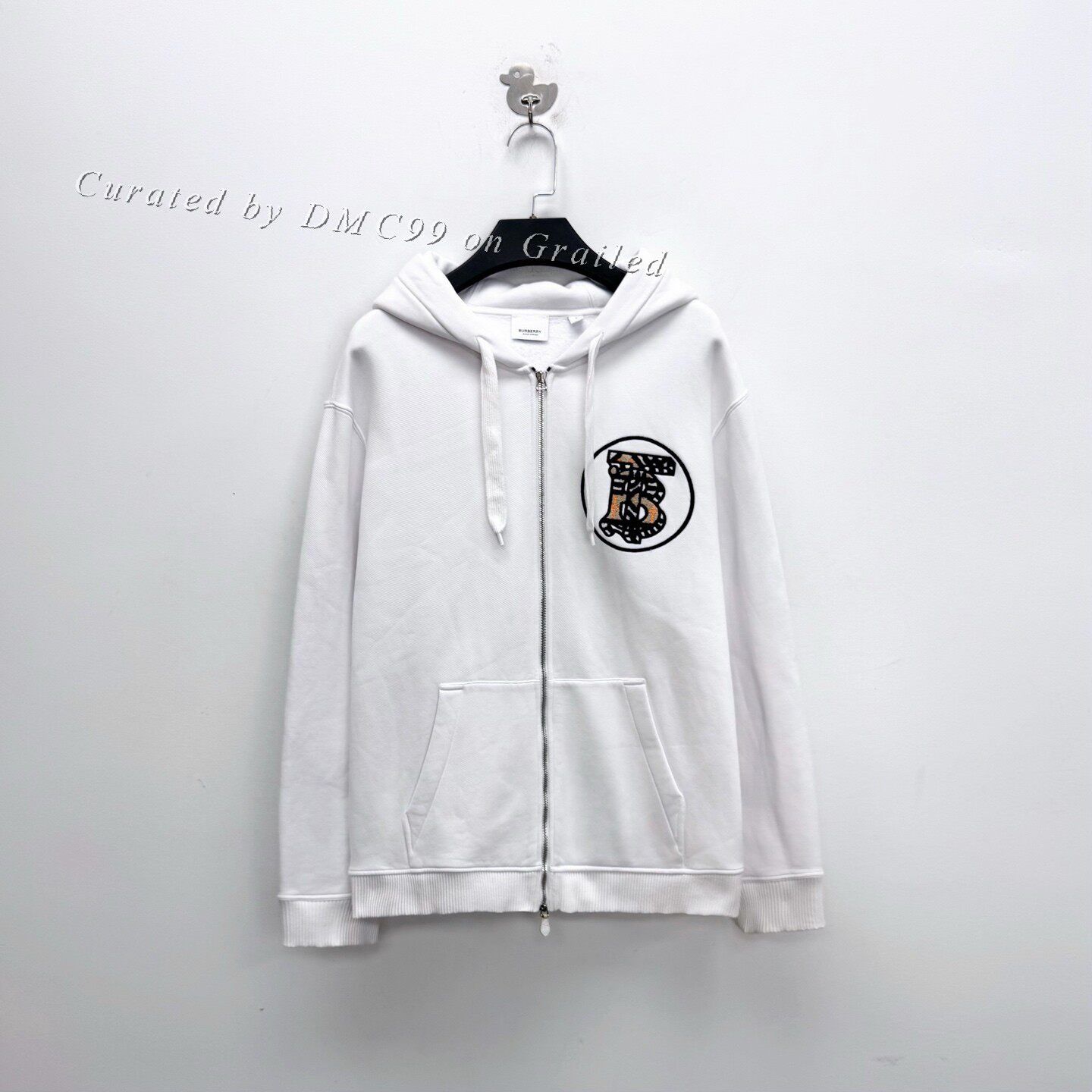 Burberry Burberry White Check TB Logo Zip Hoodie Size US L / EU 52-54 / 3 - 1 Thumbnail