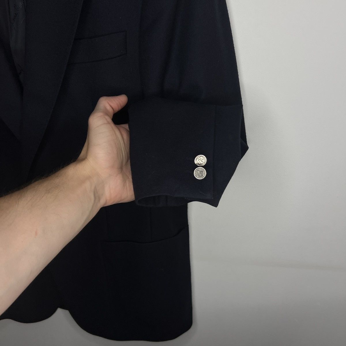 Balmain Vintage Balmain Luxury Blazer Wool Navy Buttons Jacket Size 40R - 6 Thumbnail