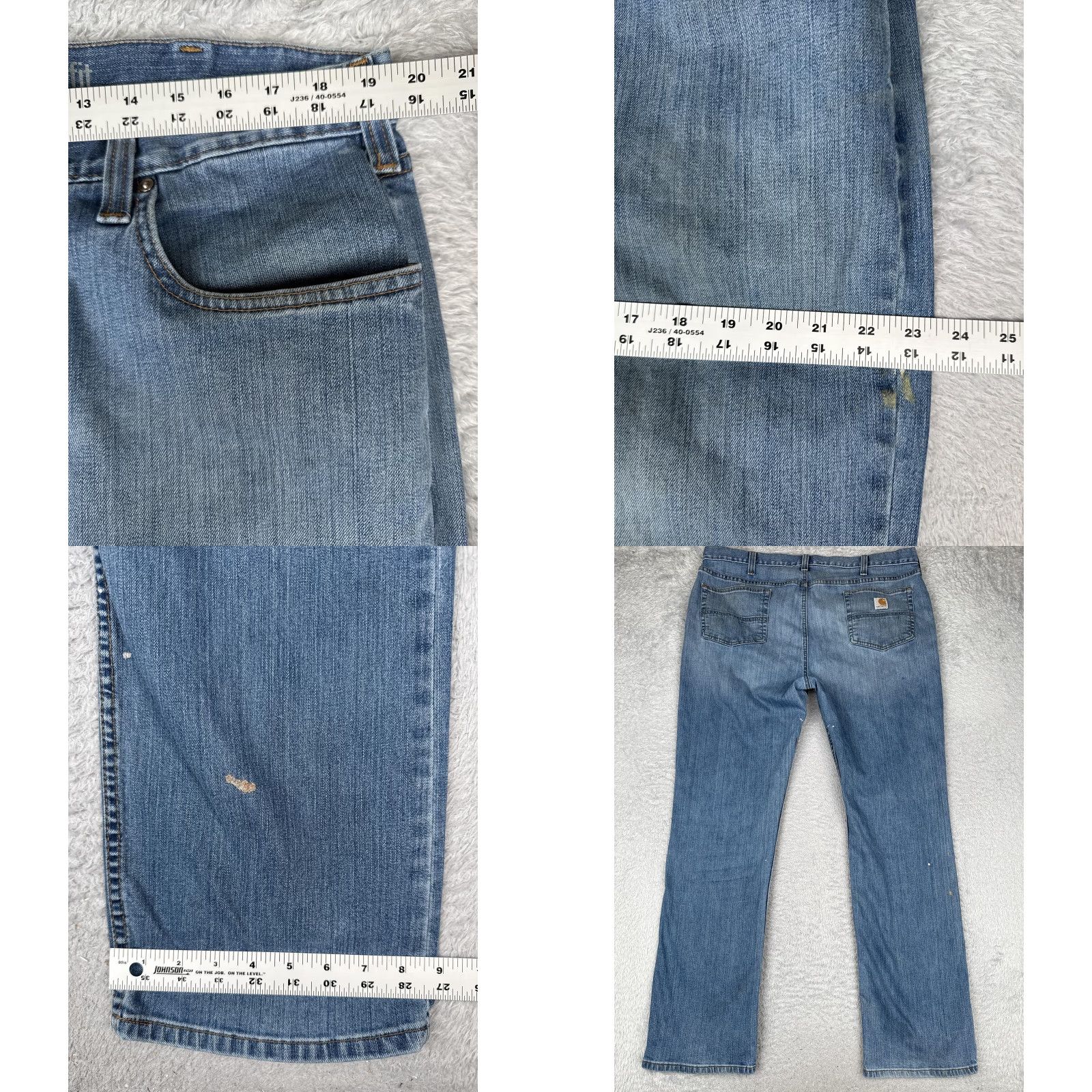 Carhartt Carhartt Jeans 40x34 Blue Medium Wash Relaxed Straight Leg Workwear Denim Mens Size US 40 / EU 56 - 9 Thumbnail