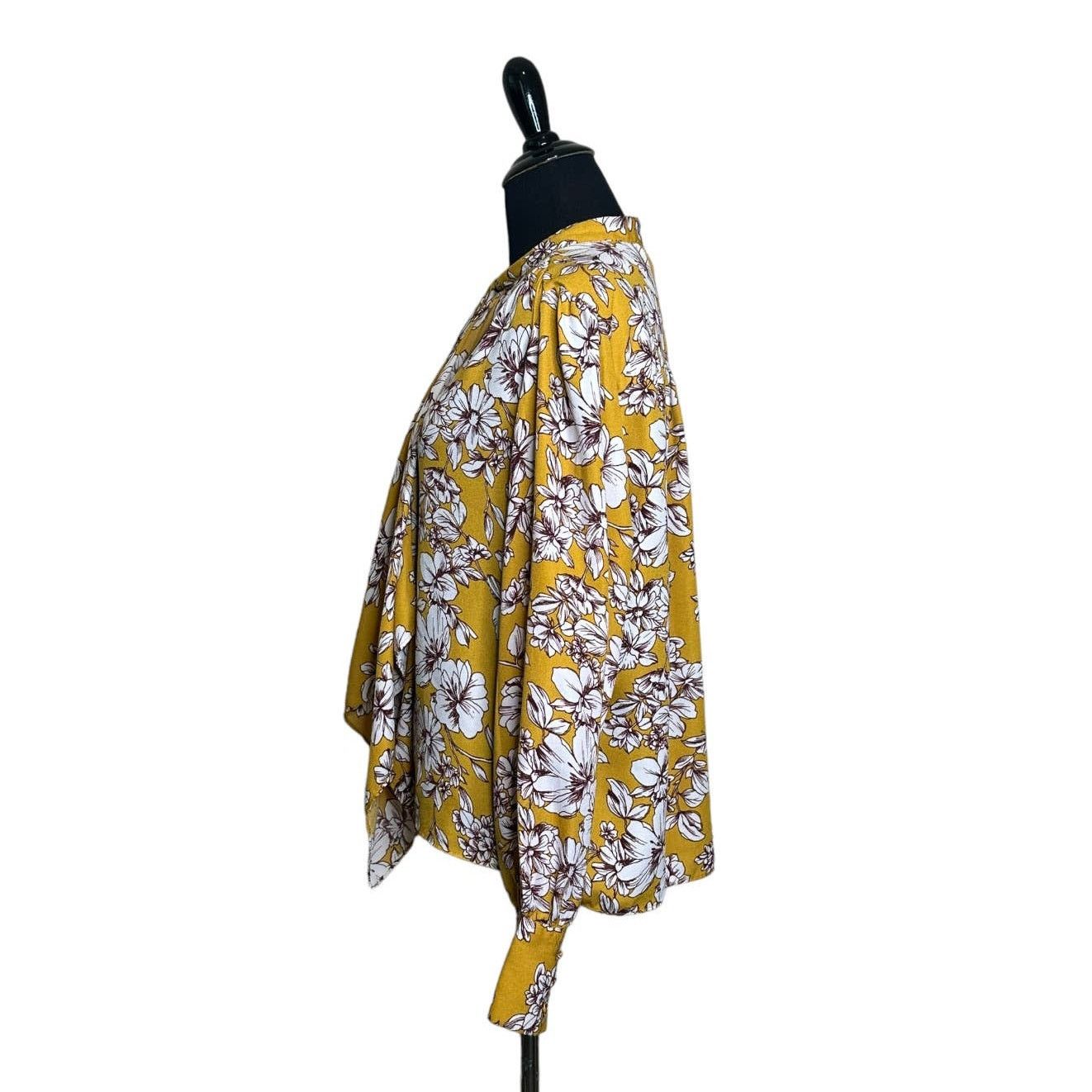 Forever 21 Forever 21 yellow floral long sleeves boho blouse size Large Size L / US 10 / IT 46 - 6 Thumbnail