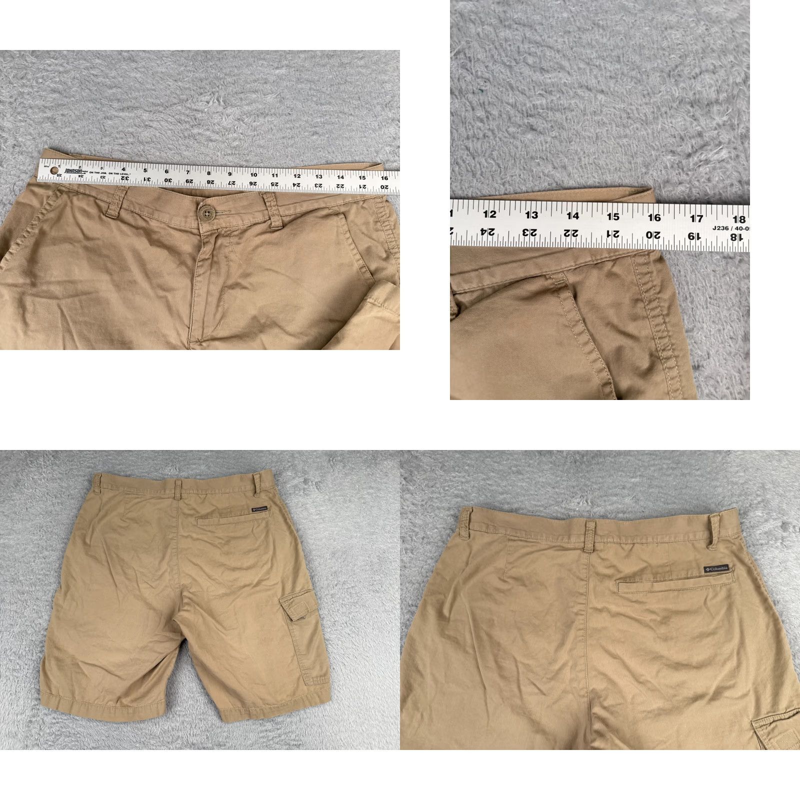 Vintage Columbia Mens Cargo Shorts 32 Beige 100% Cotton Nylon Twill Zip Fly Pockets Logo Casual Cargo Short Regular Rise 10 In Inseam 10 in Men Size US 32 / EU 48 - 9 Thumbnail