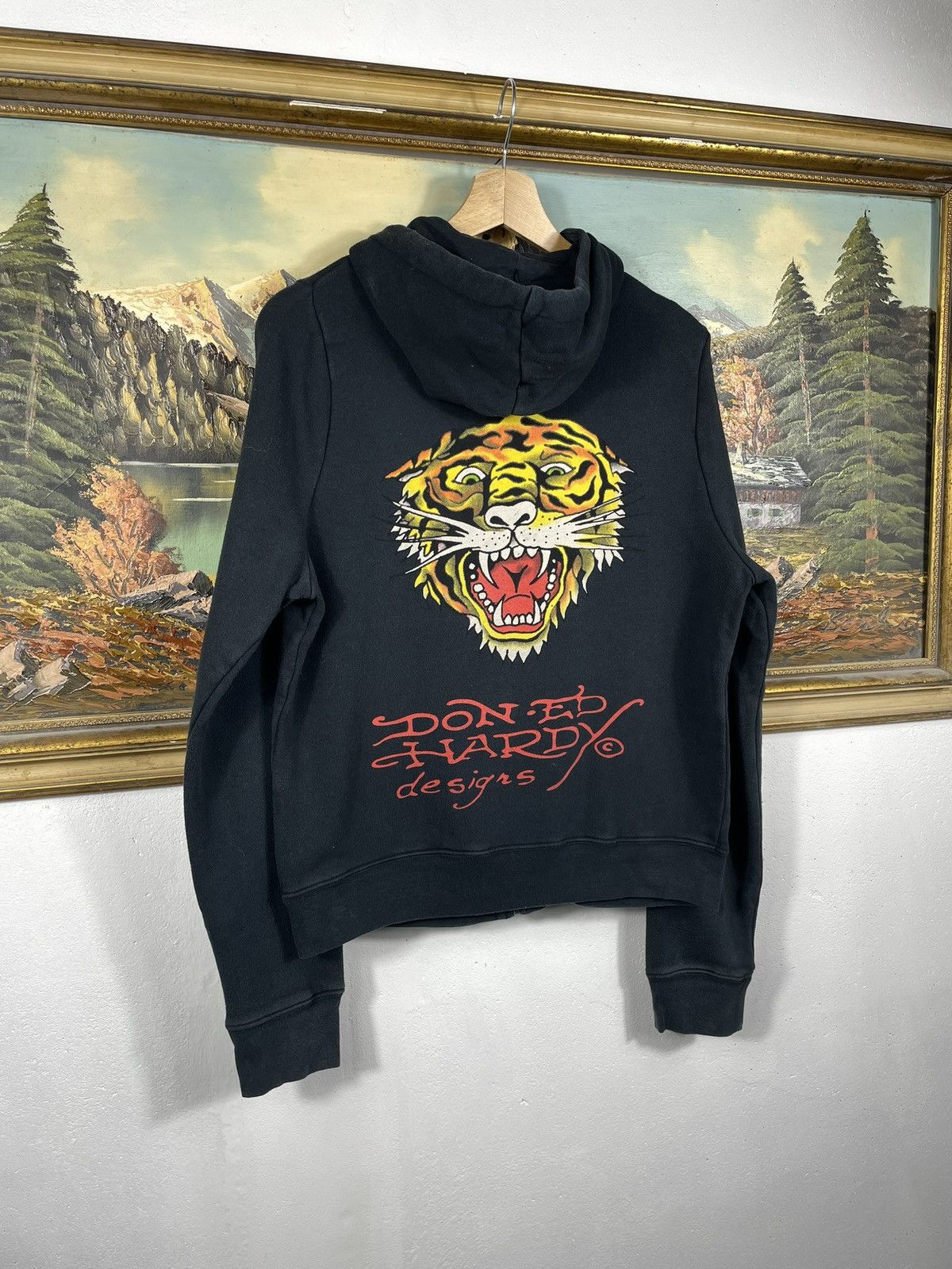 Christian Audigier × Ed Hardy × Vintage Ed Hardy Retro 00s Hoodie With Crystals Affliction Grunge Size US S / EU 44-46 / 1 - 7 Thumbnail