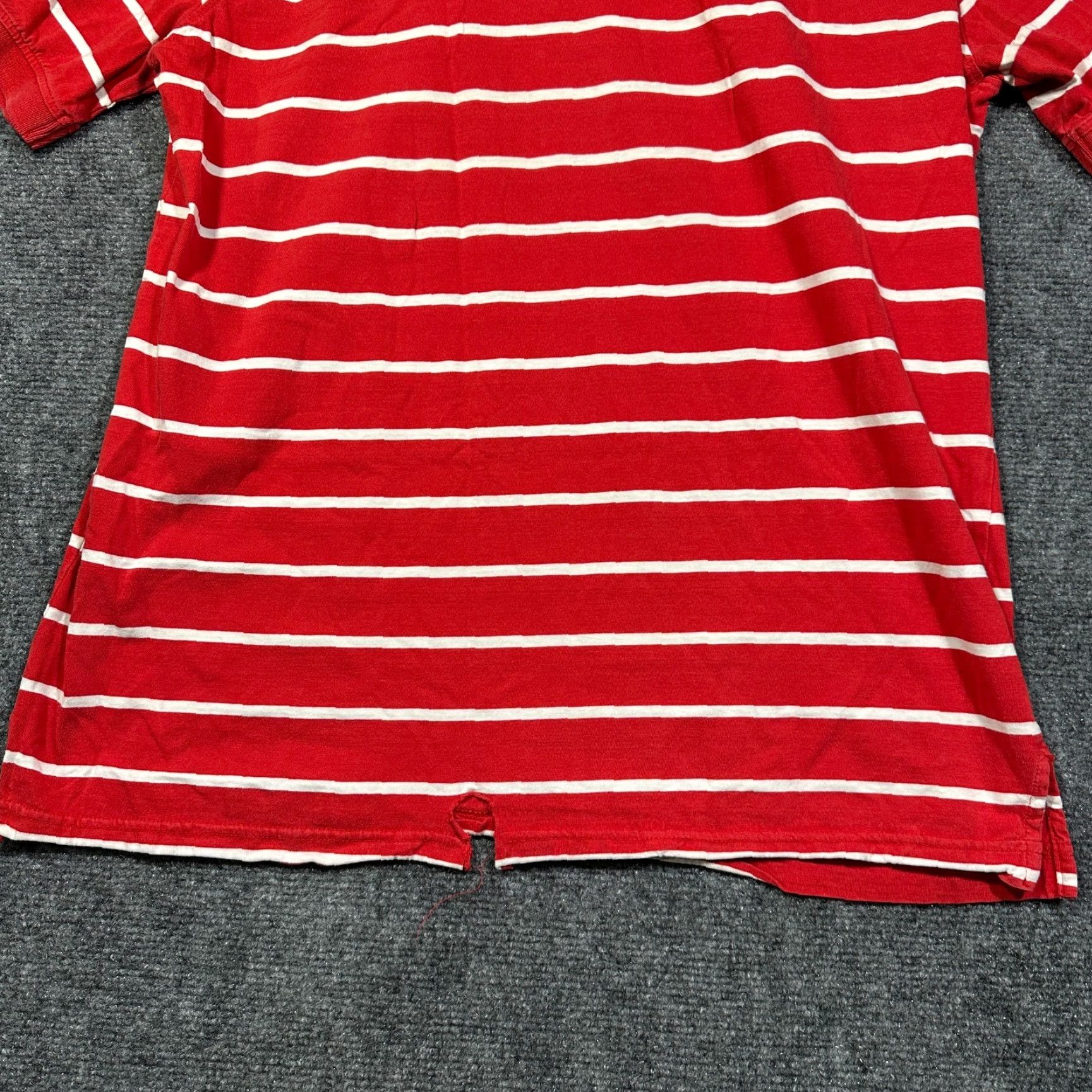 Vintage VINTAGE Retro Fox Polo Shirt Mens L Red White Cotton Striped Short Sleeve Shirt Polo Logo Classic Mens Size US L / EU 52-54 / 3 - 6 Thumbnail
