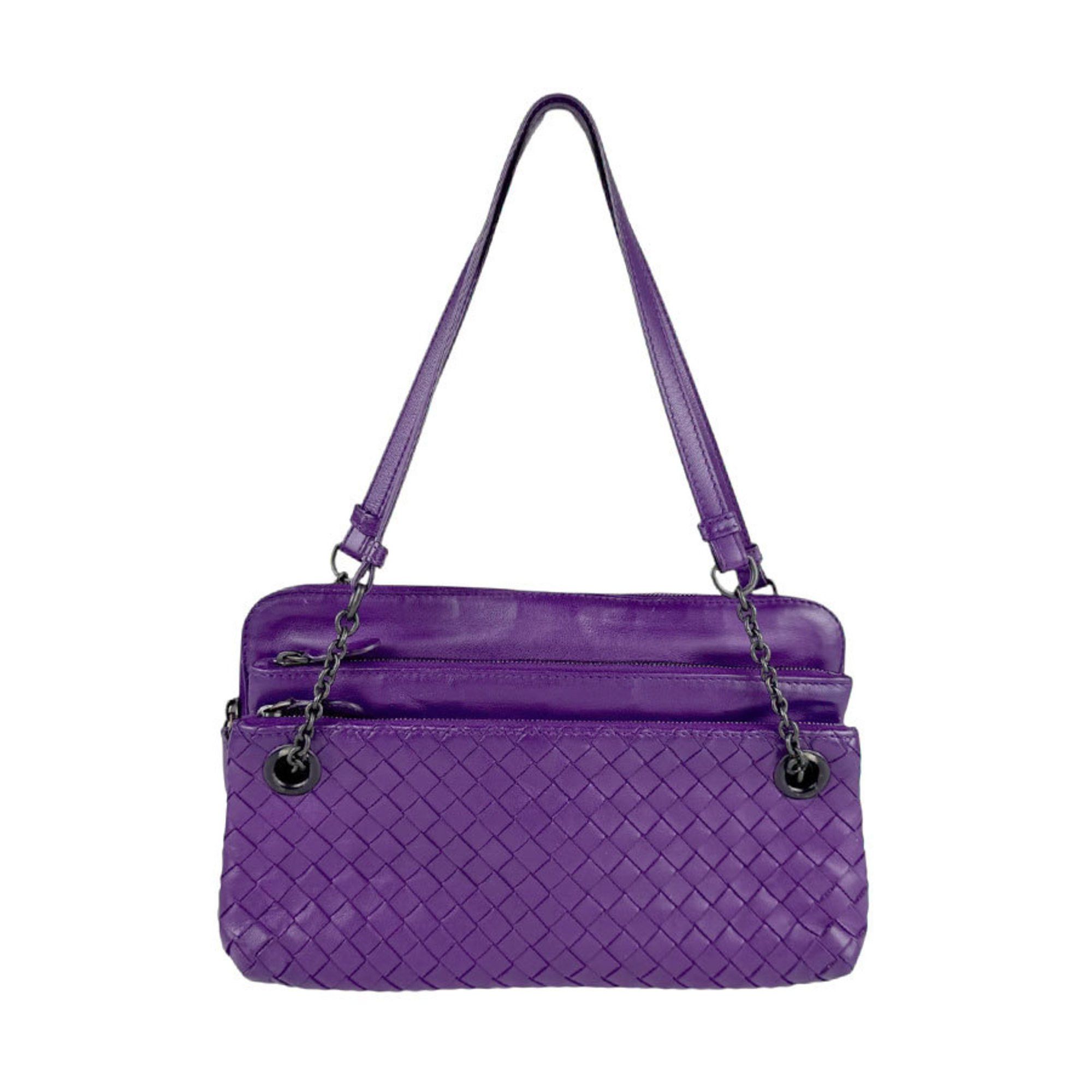 BOTTEGA VENETA Handbag Intrecciato Leather Purple Women's z5692