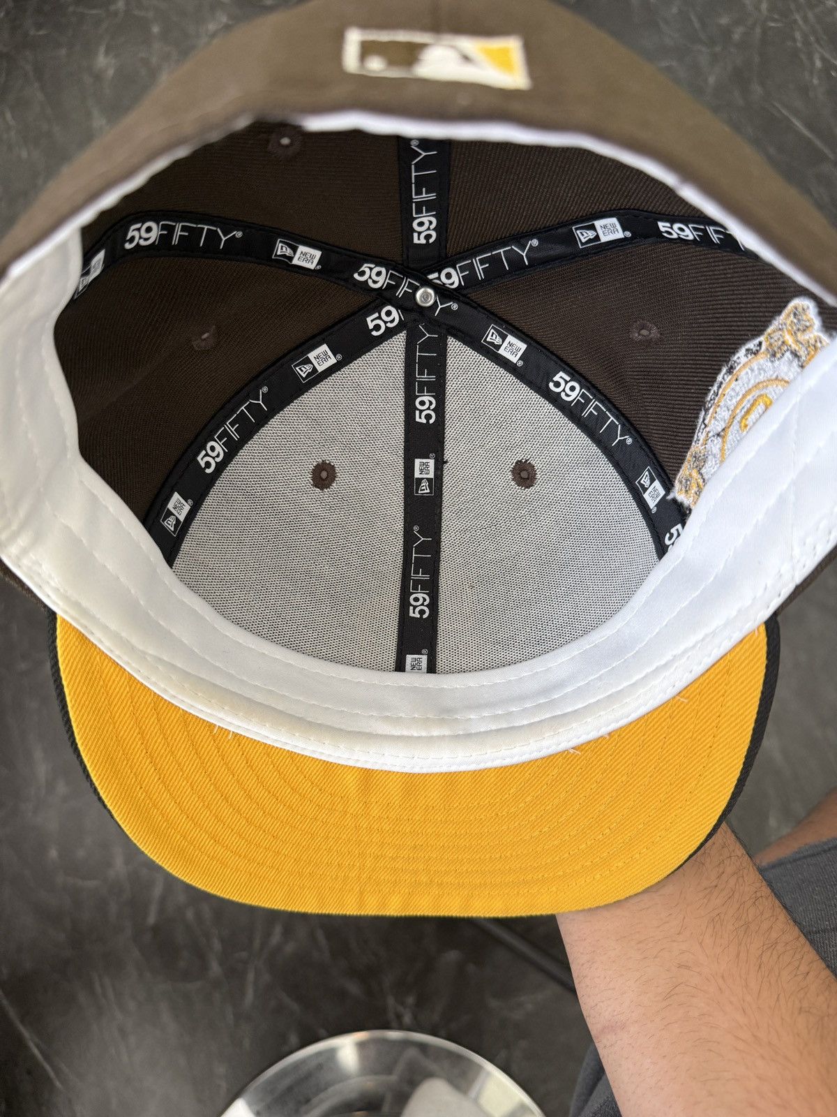 New Era 7 1/2 Topperz san diego padres brown/black YELLOW UV bottom Size ONE SIZE - 7 Thumbnail