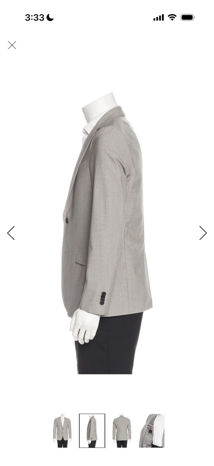 Theory $650 Theory Grey Virgin Wool Blazer Sport Coat 40R Size 40R - 2 Thumbnail
