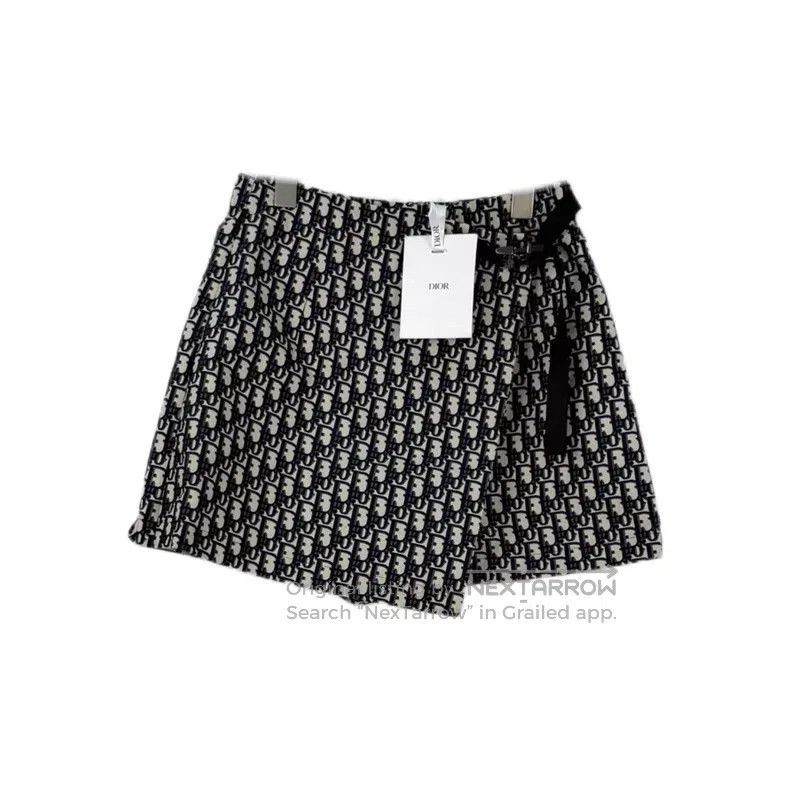 Dior Dior Dark blue full logo function wind belt skirt pants Size 24" / US 00 / IT 34 - 1 Thumbnail