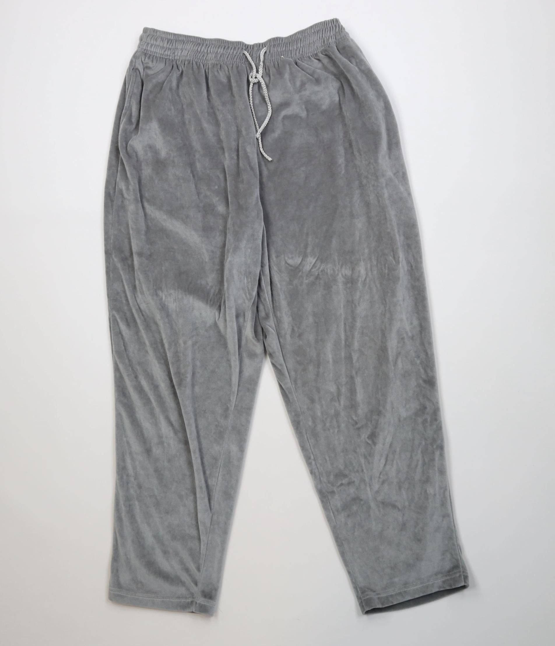 Vintage Vintage 90s Y2K Streetwear Velour Wide Leg Sweatpants Gray Size US 34 / EU 50 - 1 Thumbnail