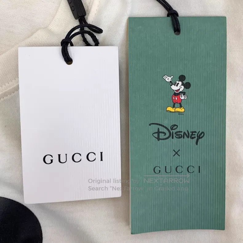 Gucci Gucci Beige Mickey Mouse logo letter print cotton round-ne Size XS / US 0-2 / IT 36-38 - 8 Thumbnail