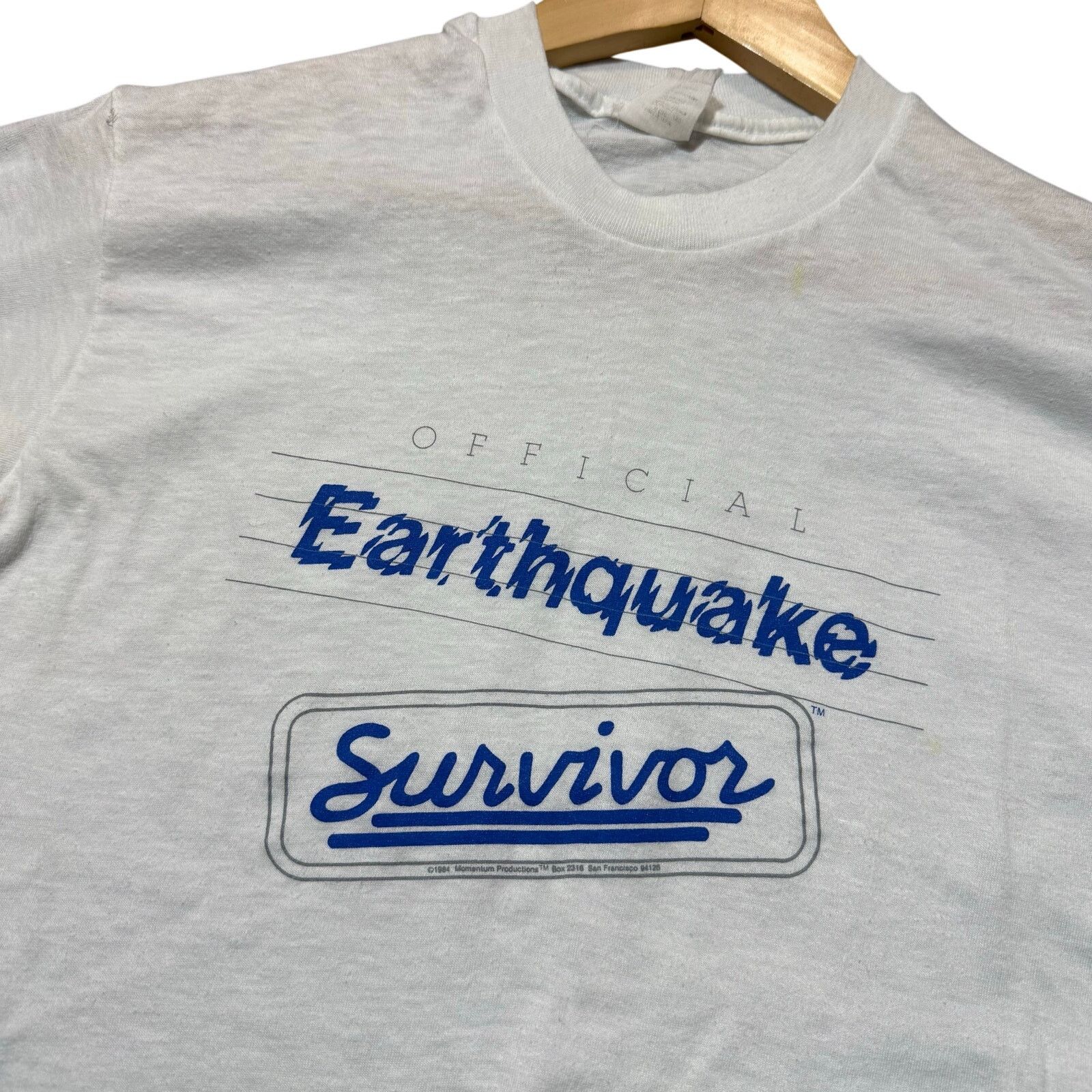Vintage Vintage 80’s Official Earthquake Survivor Tee Size US M / EU 48-50 / 2 - 2 Thumbnail