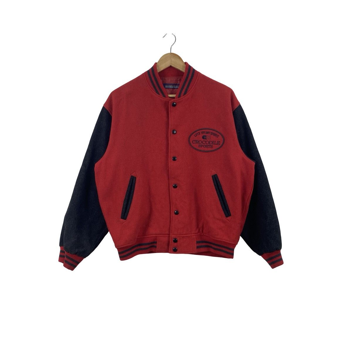 Vintage Vintage CROCODILE SPORTS Varsity Bomber Jacket Snap Button Size US L / EU 52-54 / 3 - 1 Thumbnail