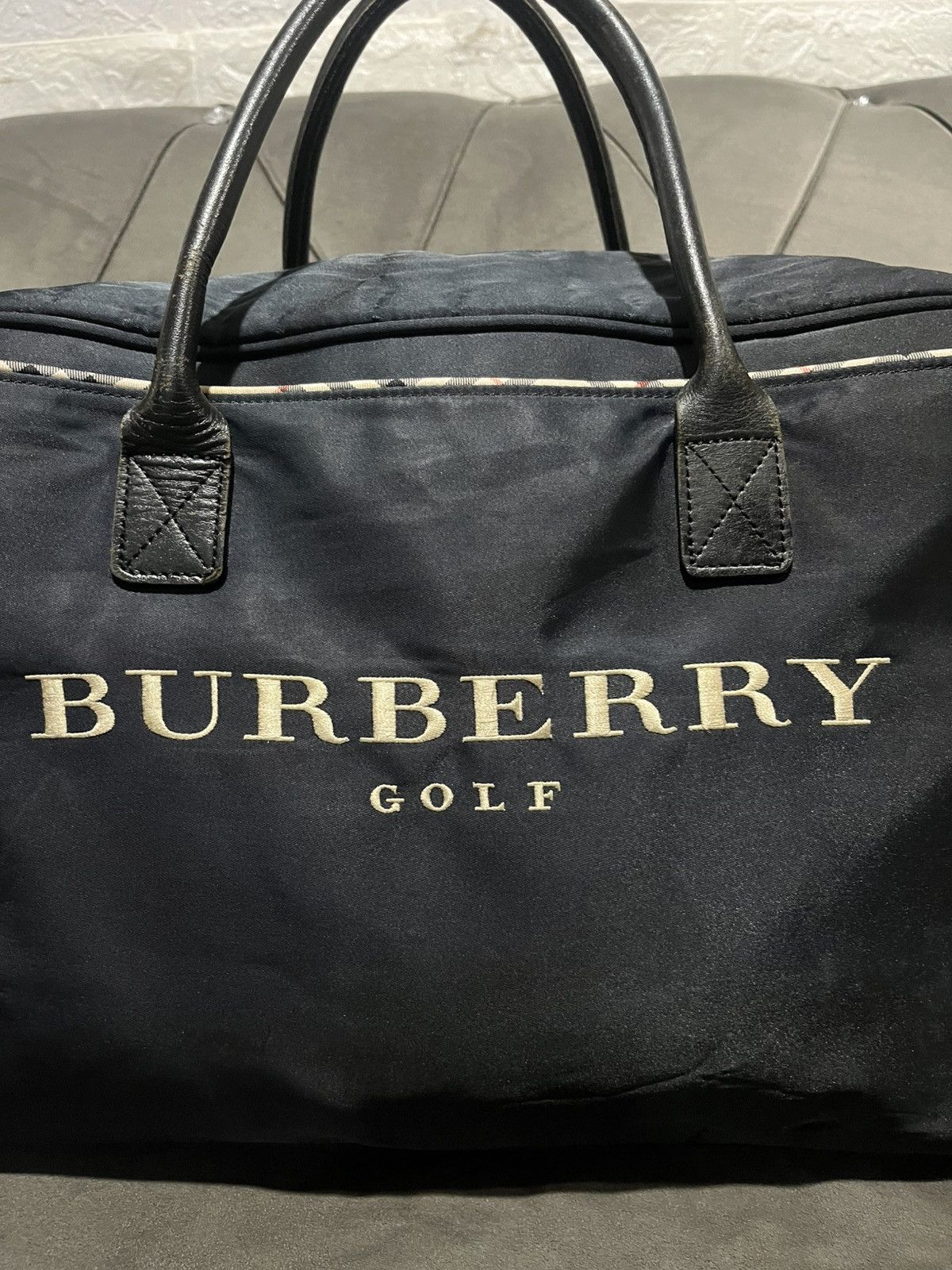 Burberry Authentic Burberry Golf Boston Bag Navy Logo Plate Size ONE SIZE - 3 Thumbnail