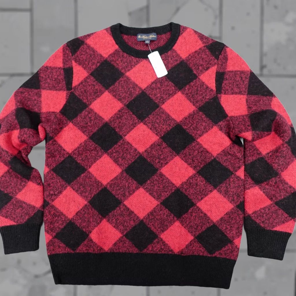 Brooks Brothers Brooks Brothers Buffalo Plaid Alpaca Wool Sweater Italian Yarn Men's Size L Multicolor Plaid Knit Crew Neck Long Sleeve Pullover Winter Fall Spring Size US L / EU 52-54 / 3 - 1 Thumbnail