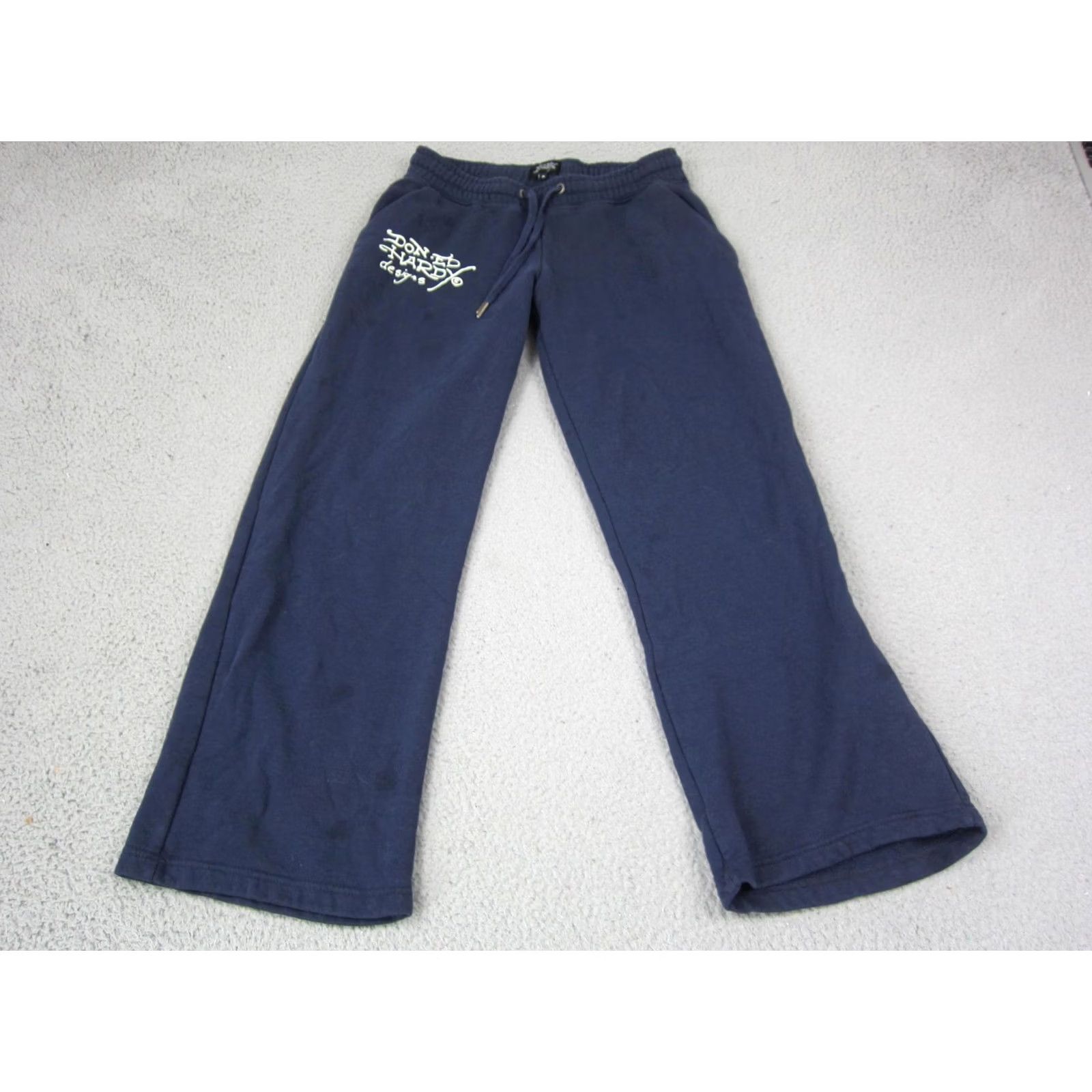 Abercrombie & Fitch Ed Hardy Pants Sweatpants Mens Medium Blue Wide Leg Fleece Broken Hearts Y2K Size 32" / US 10 / IT 46 - 6 Thumbnail