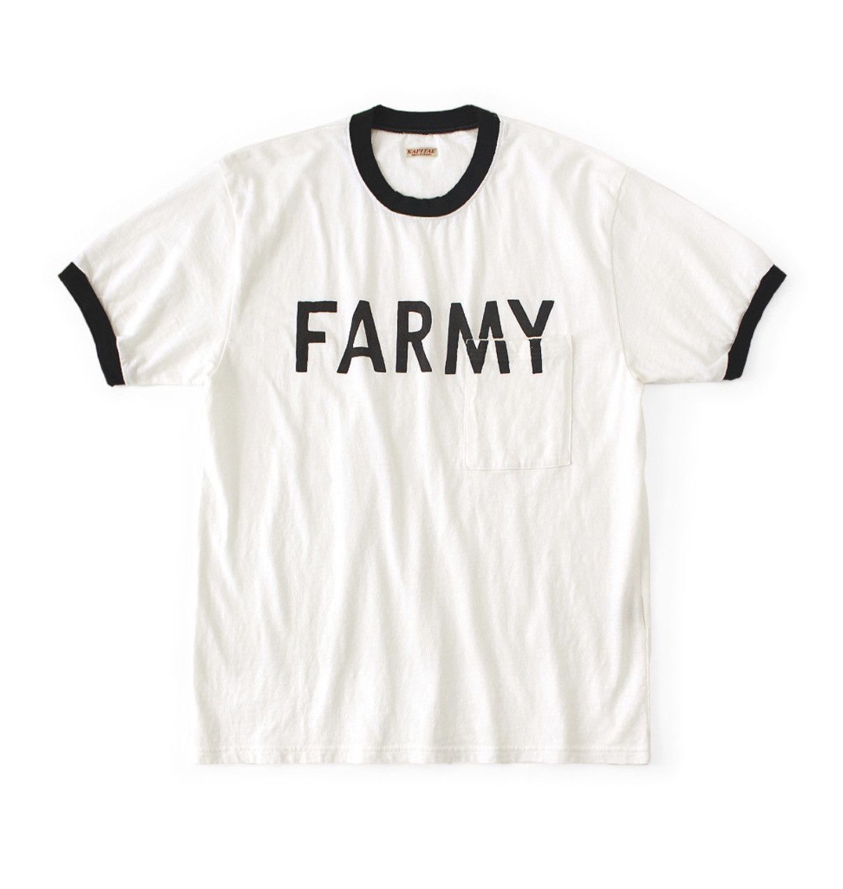 【KAPITAL】FARMY リーガーTシャツ オートミール サイズ3 Kapital Kapital DENIM MEN LOVE CATS scratch Ringer T-shirt | Grailed