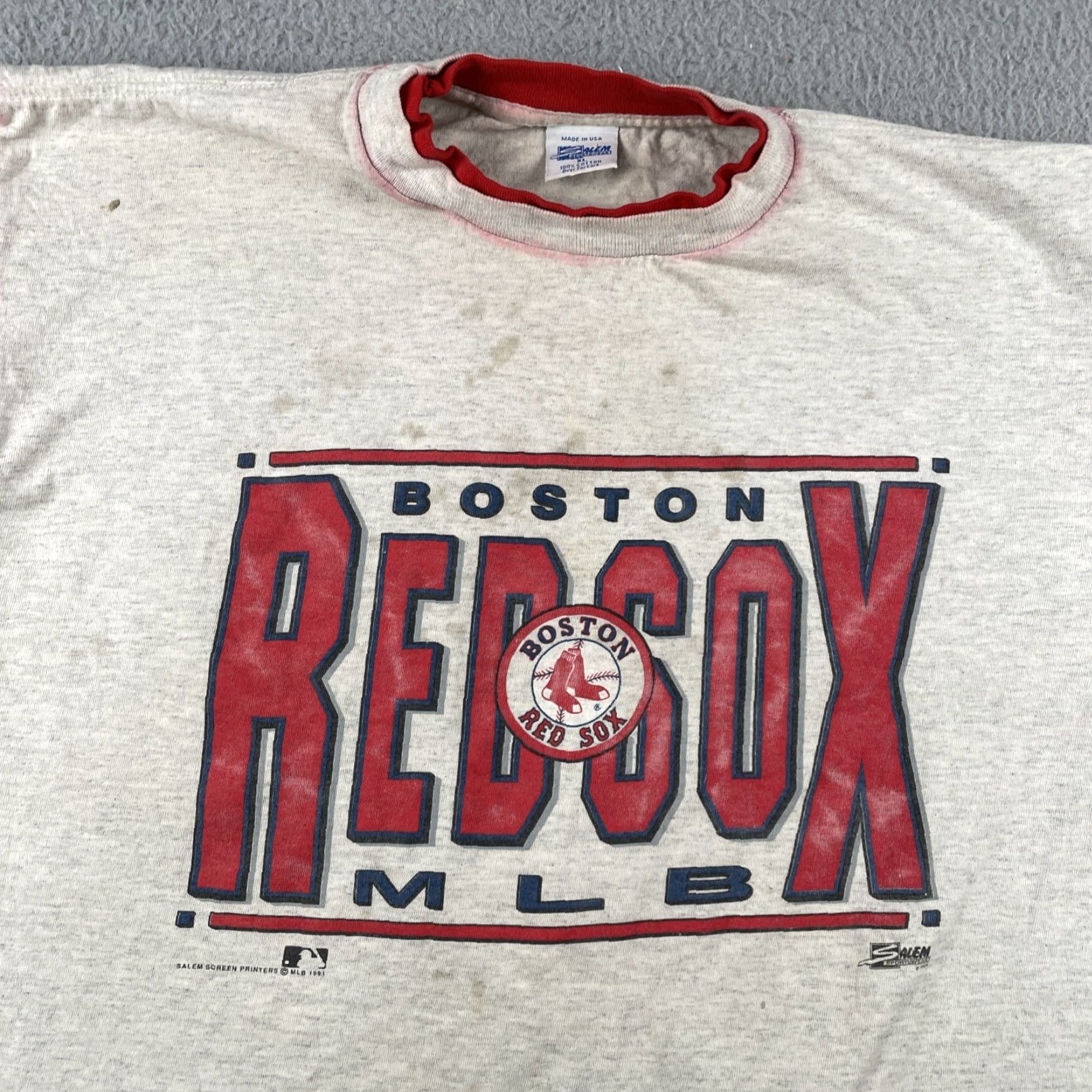 MLB VINTAGE Salem Boston Red Sox MLB Shirt XL Men Red Cotton 90s USA Baseball Classic Short Sleeve Crew Neck Size US XL / EU 56 / 4 - 2 Thumbnail