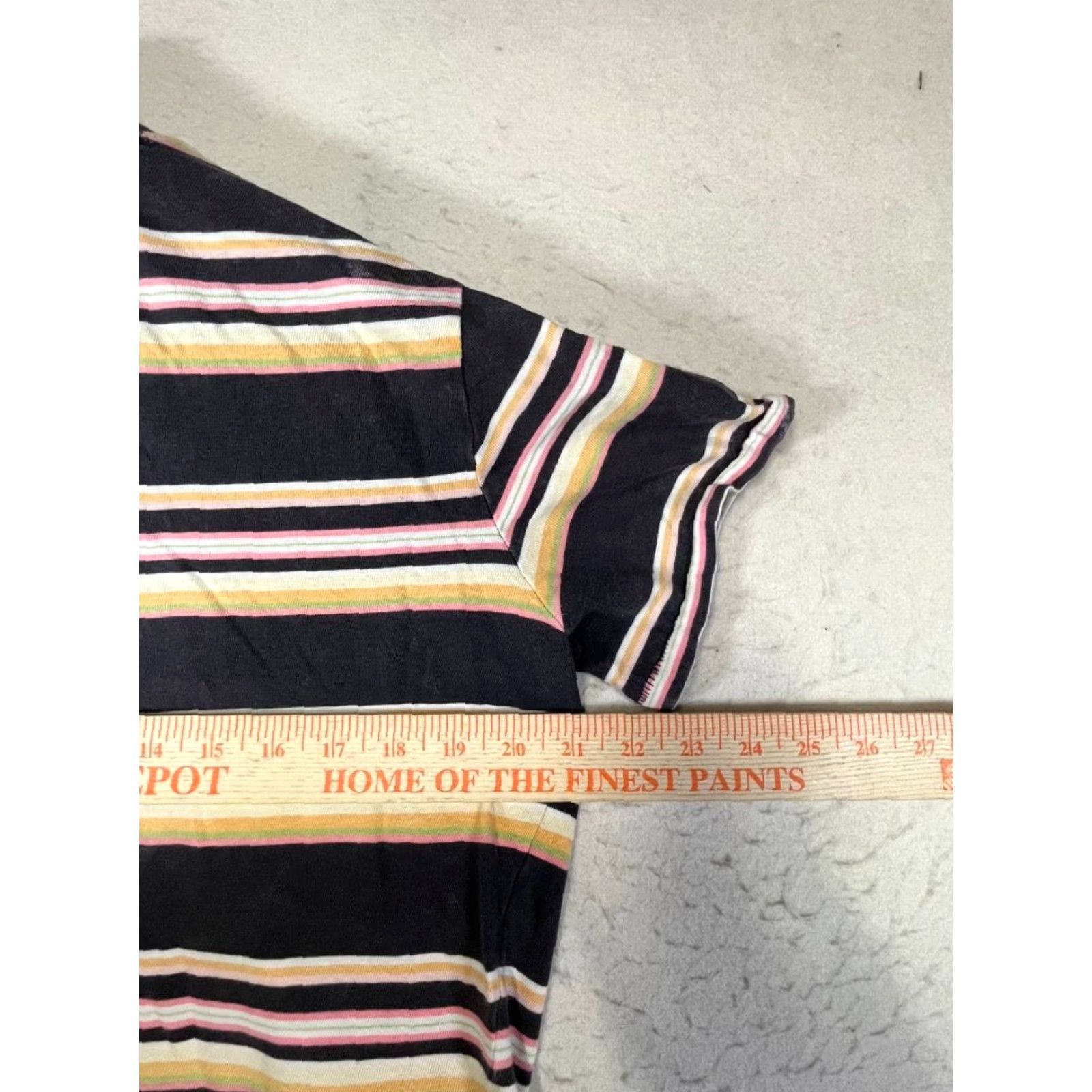 Billabong Billabong Cropped Short Sleeve Tee Striped Women Size S Multicolor Crew Neck Pockets T-Shirt Size 28" / US 6 / IT 42 - 4 Thumbnail