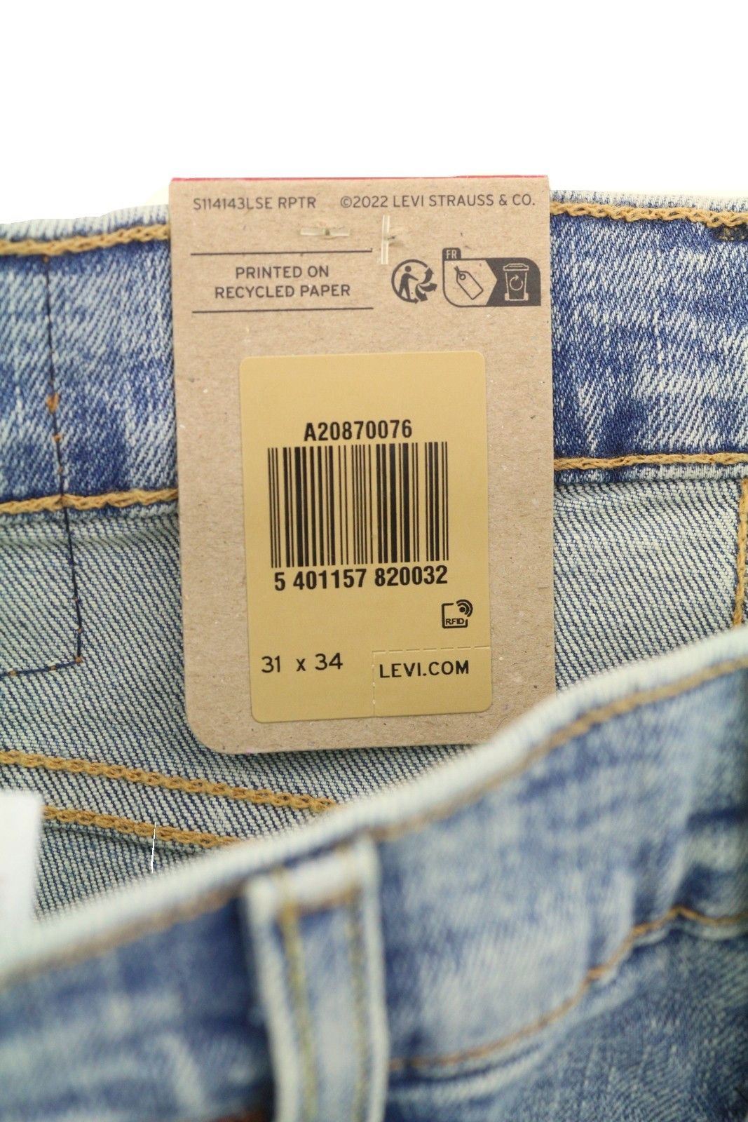 Levi's 512 W31/L34 Slim Taper Zip Faded Blue Jeans 87087 Size US 31 - 11 Thumbnail