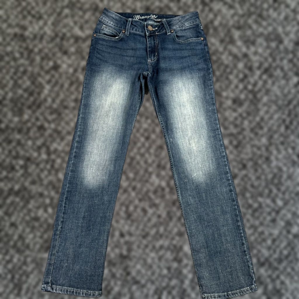 Wrangler Wrangler Jeans Women's Size 7 Straight Leg Blue Whisker Stretch Denim Size 28" / US 6 / IT 42 - 1 Thumbnail