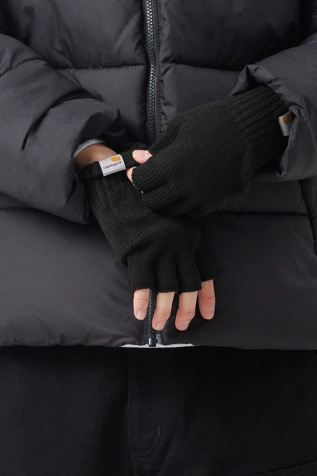 Carhartt Wip Carhartt WIP Mitten Fingerless Gloves Black Size S/M Size ONE SIZE - 6 Thumbnail