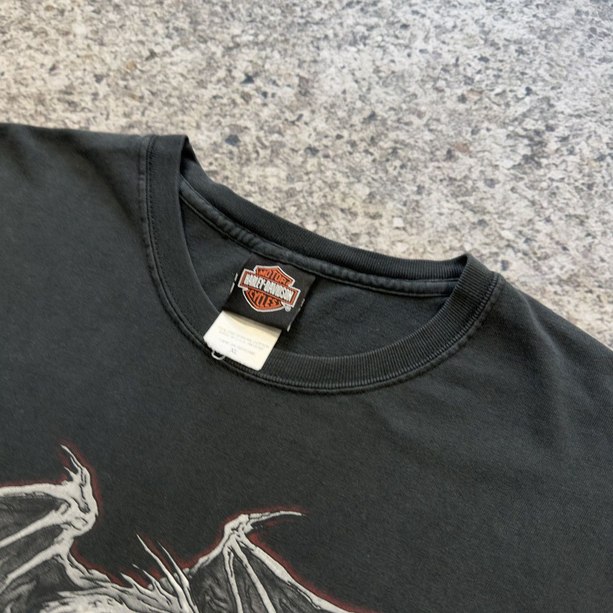 Harley Davidson Faded Thrashed Distressed Dragon Tee ERD Grunge Size US XL / EU 56 / 4 - 5 Thumbnail