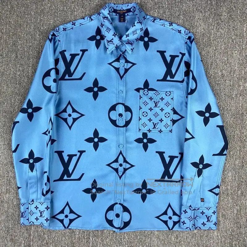 Louis Vuitton Blue Silk Women's Shirt .