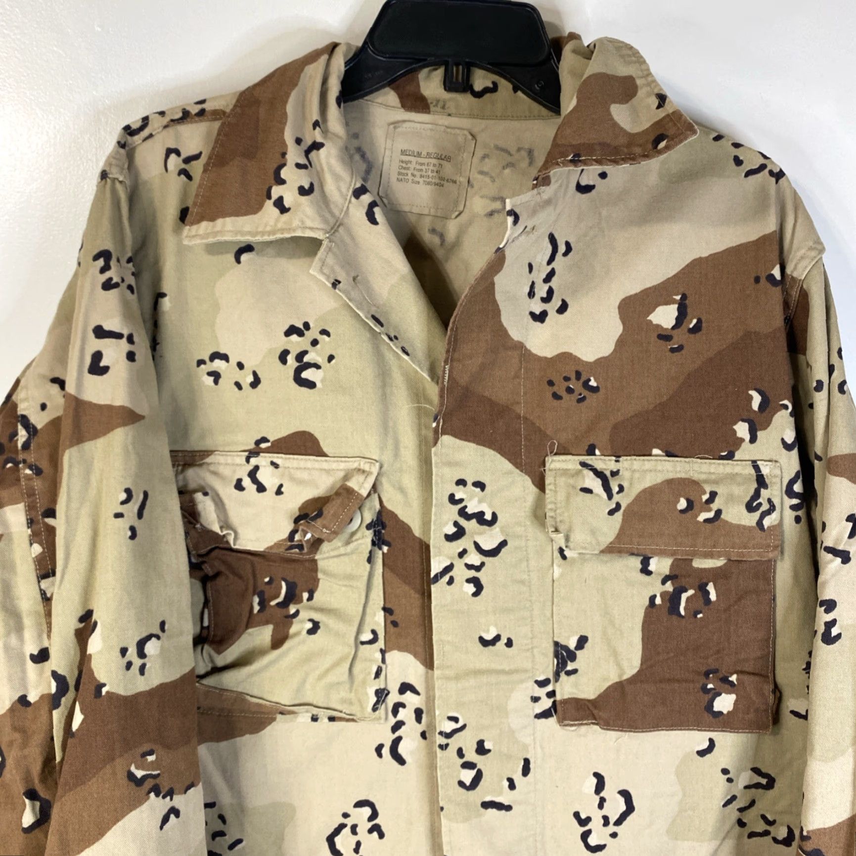 CHOCOOLATE VINTAGE US ARMY Camouflage Combat Shirt Jacket M Men's Beige Desert Chocolate Chip 90s Military Jacket Clothing Hiking Hunting Size US M / EU 48-50 / 2 - 2 Thumbnail