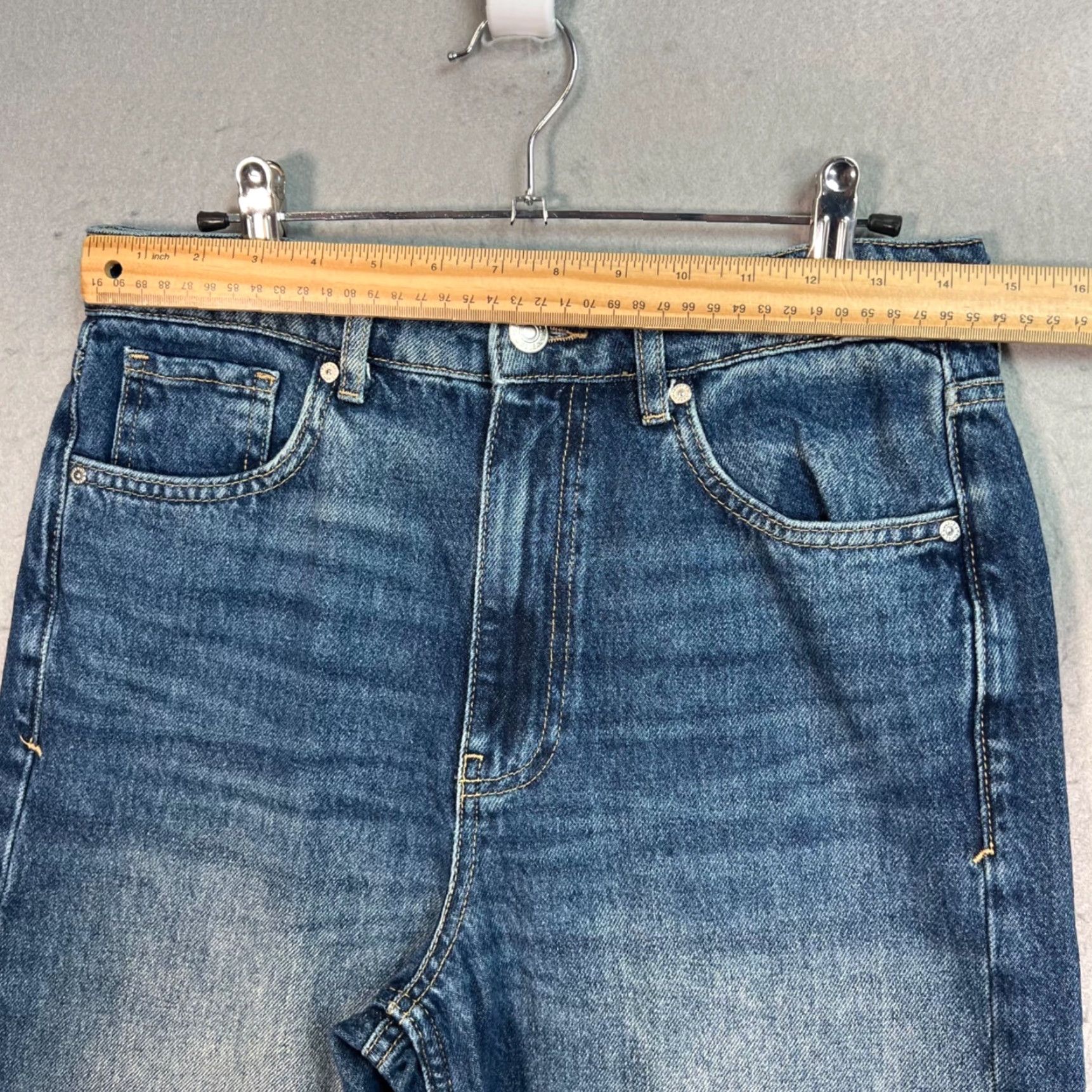 Mango Mango Jeans Women's 4 High-Rise Wide-Leg Denim Blue Cotton 5-Pocket Image 30in Inseam Regular Rise Vintage No Size 27" / US 4 / IT 40 - 5 Thumbnail