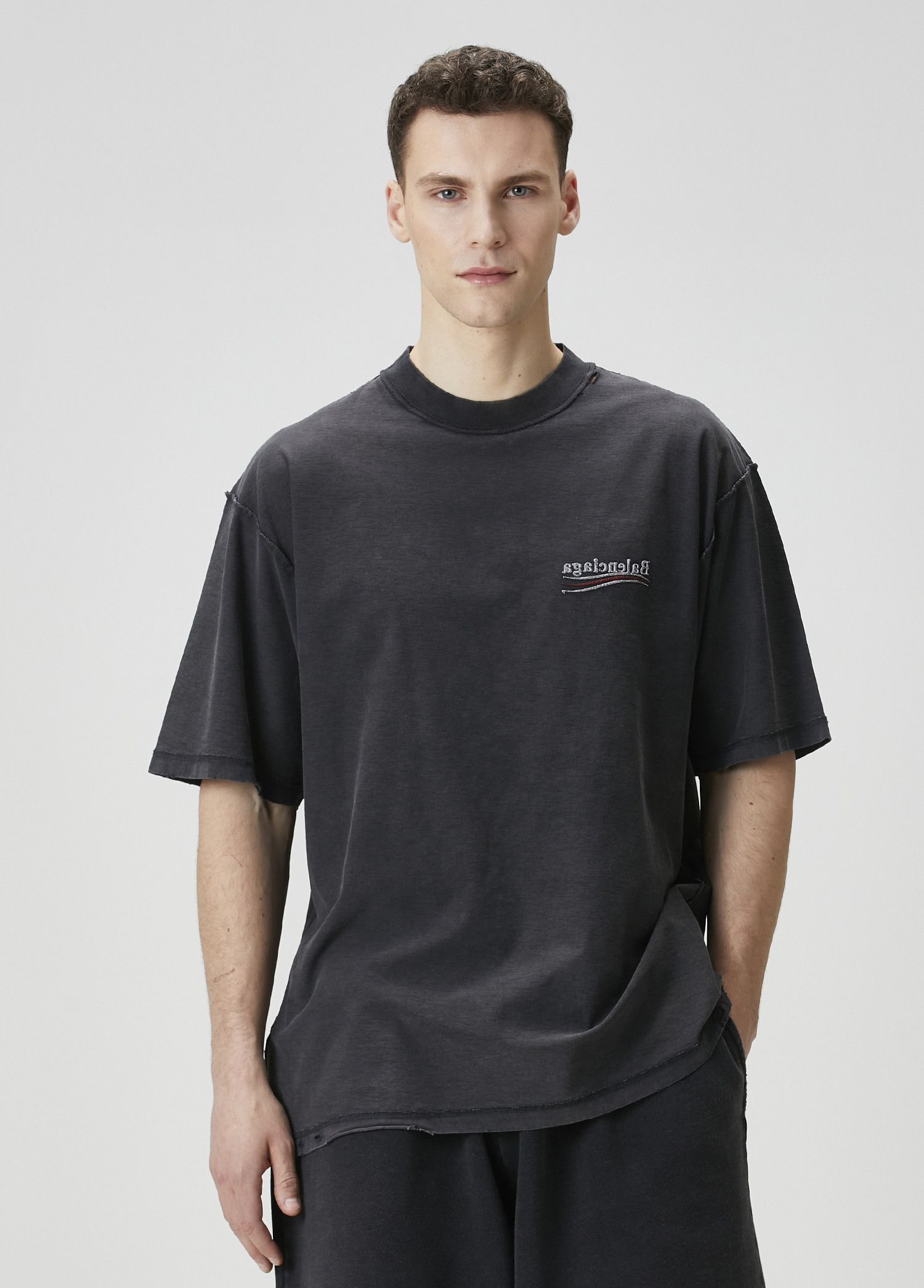 Balenciaga BALENCIAGA Political Campaign inside out black t-shirt M Size US M / EU 48-50 / 2 - 2 Thumbnail