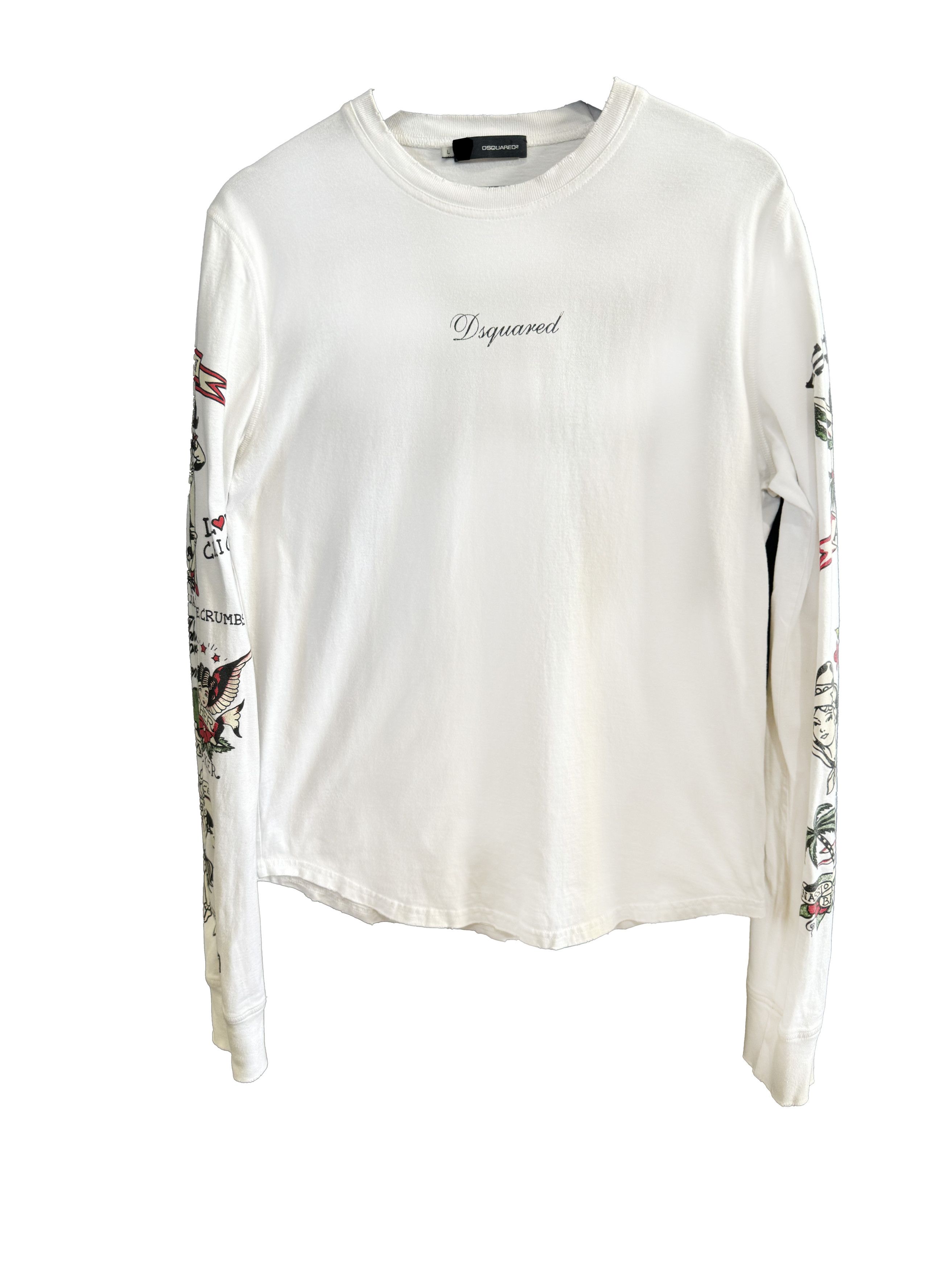 Dsquared2 DSQUARED Men's Tattoo Printed Sheer Long Sleeve T