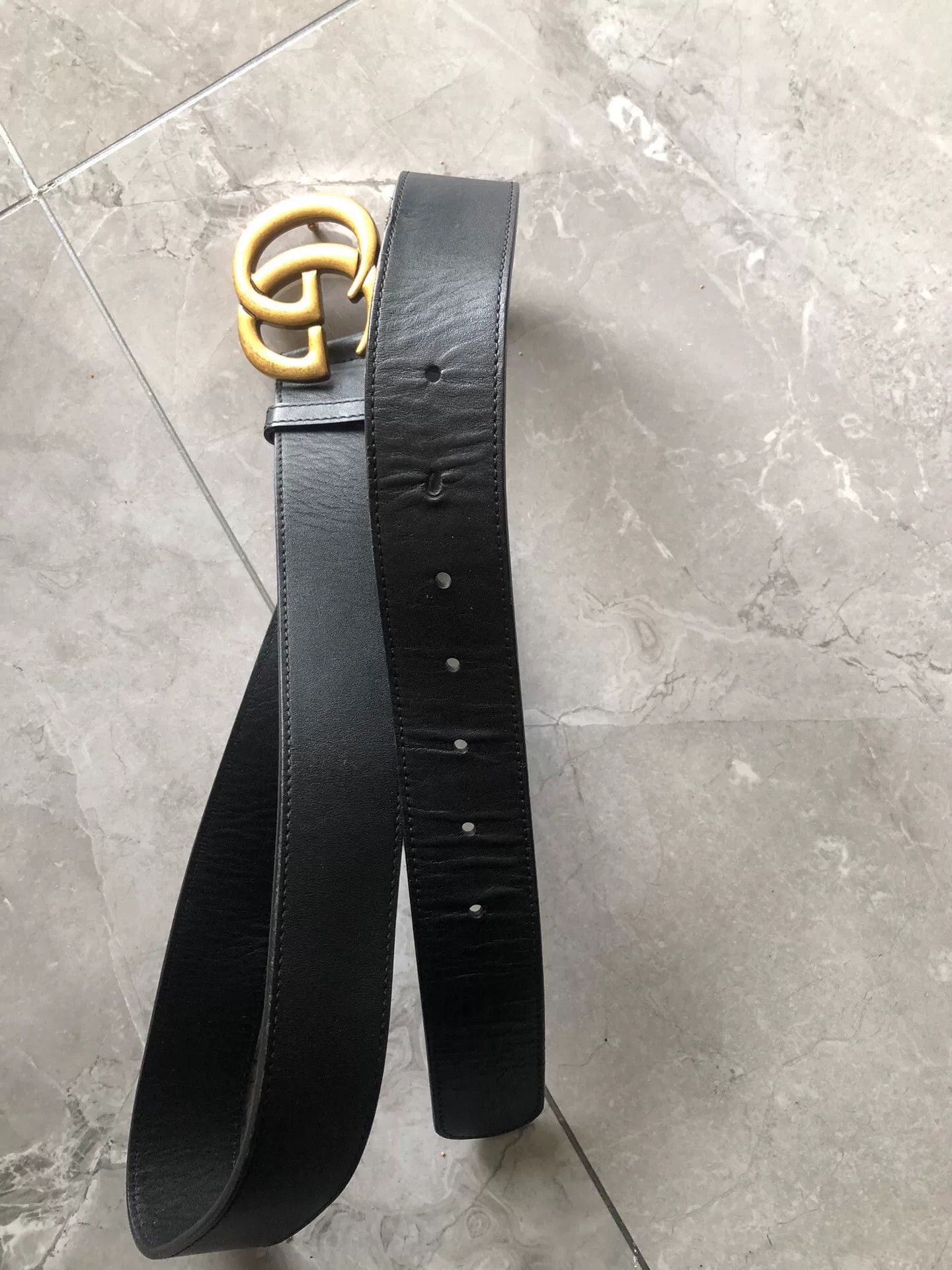Gucci Gucci Classic Double G Gold Buckle Belt Size ONE SIZE - 1 Thumbnail
