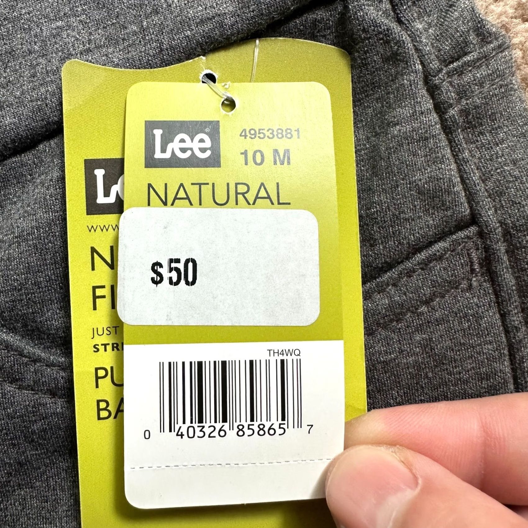 Lee Lee Pants Womens 10 32x33 Polyester Blend Grey Style Up Pull On Natural Fit NWT Size 32" / US 10 / IT 46 - 7 Thumbnail