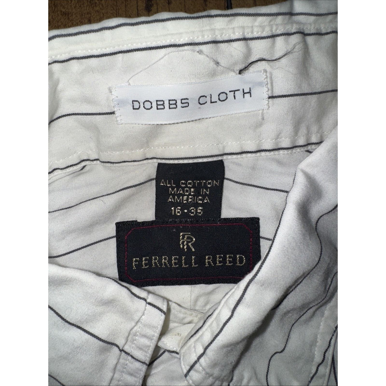 Vintage Ferrell Reed Vertical Stripe Dress Shirt Men’s 16-35 White Size US S / EU 44-46 / 1 - 4 Thumbnail