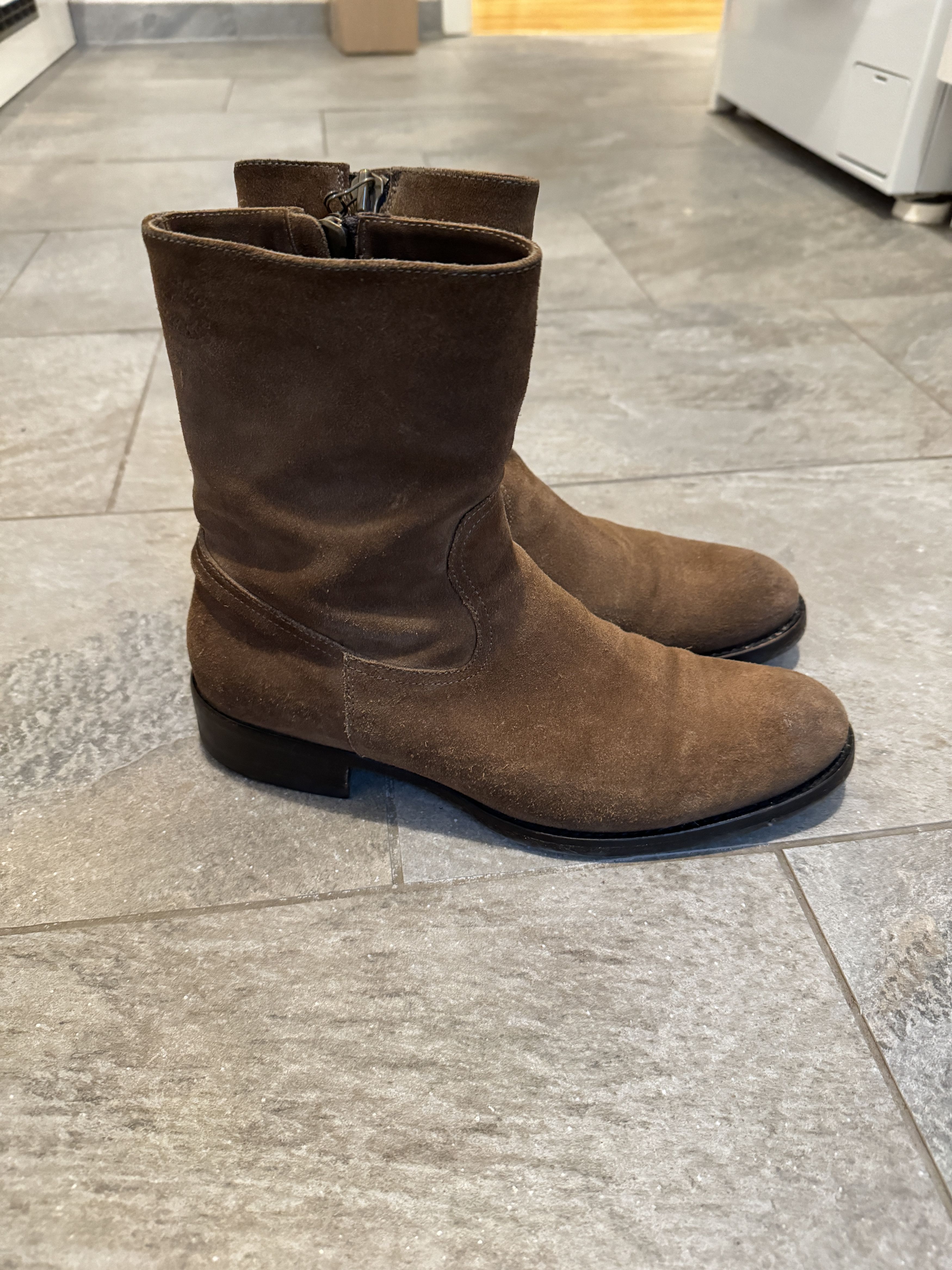 image of Buttero Suede Side-Zips Shoes in Brown, Men's (Size 7)