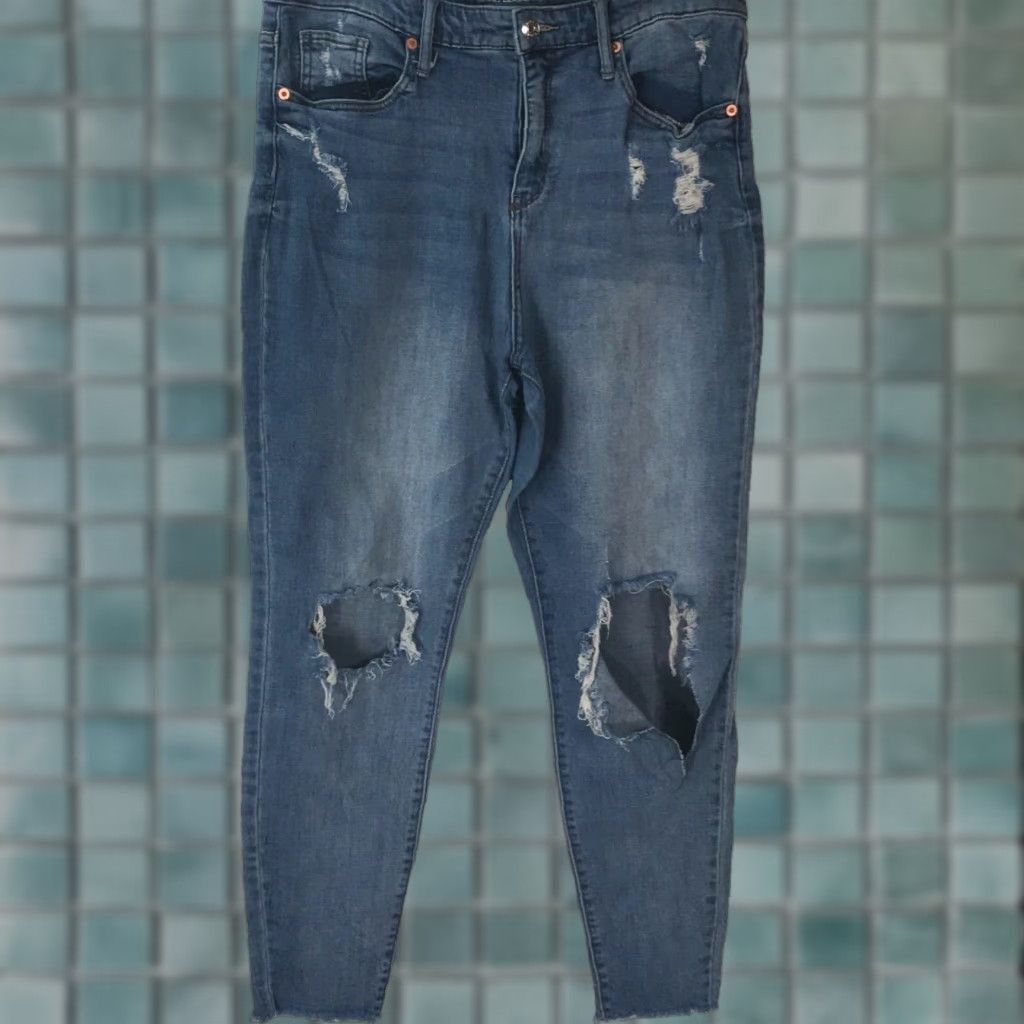 Vintage Wild Fable Jeans Women Size 12 Denim Skinny High Rise 34W x 28L Blue 5-Pocket Stretch Womens Size 34" / US 12 / IT 48 - 1 Thumbnail