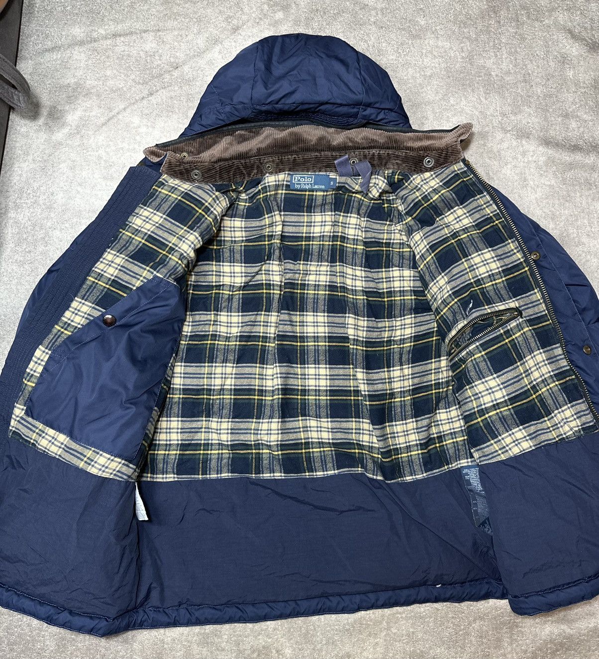Polo Ralph Lauren × Ralph Lauren × Vintage Polo Ralph Lauren Navy Down Hooded Puffer Jacket Vintage Size US S / EU 44-46 / 1 - 9 Thumbnail