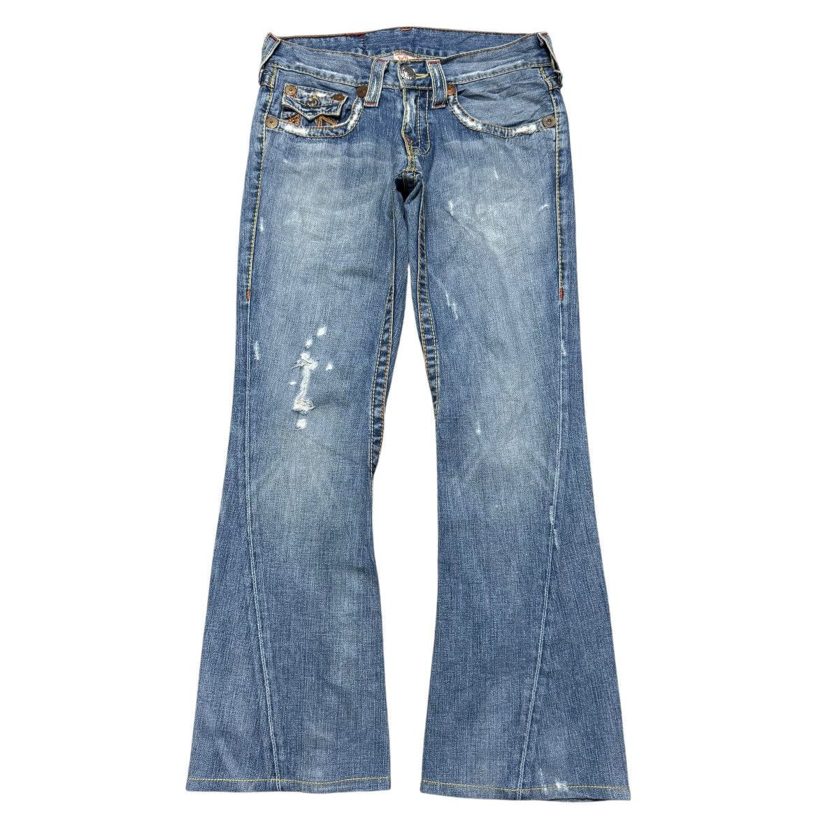 True Religion Vintage True Religion Joey Big T Denim Flare Jeans Size US 29 - 2 Thumbnail
