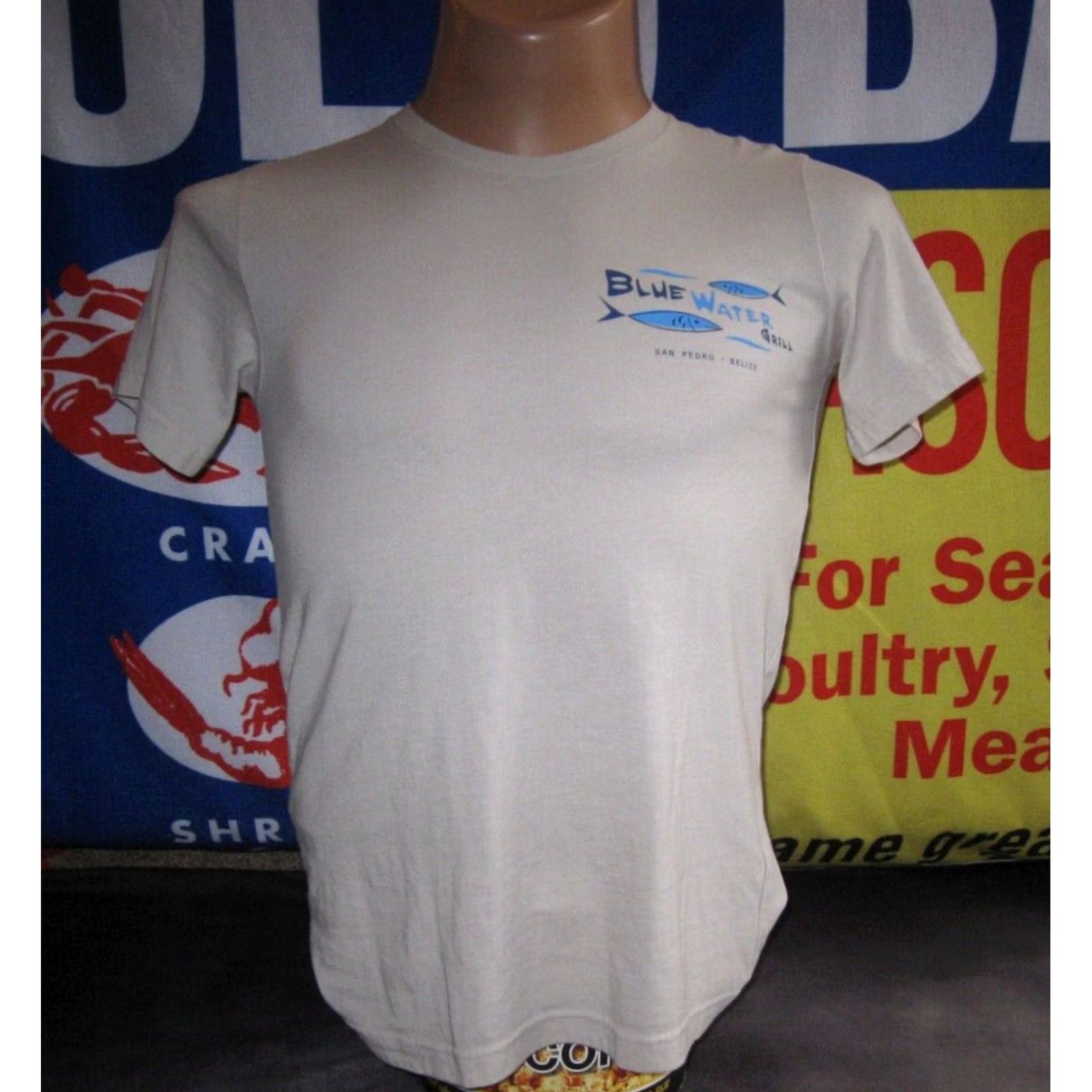 Vintage BLUE WATER GRILL San Pedro Belize Shirt T Small Adult PARADISE BEACH Sun Men's Size US S / EU 44-46 / 1 - 3 Thumbnail
