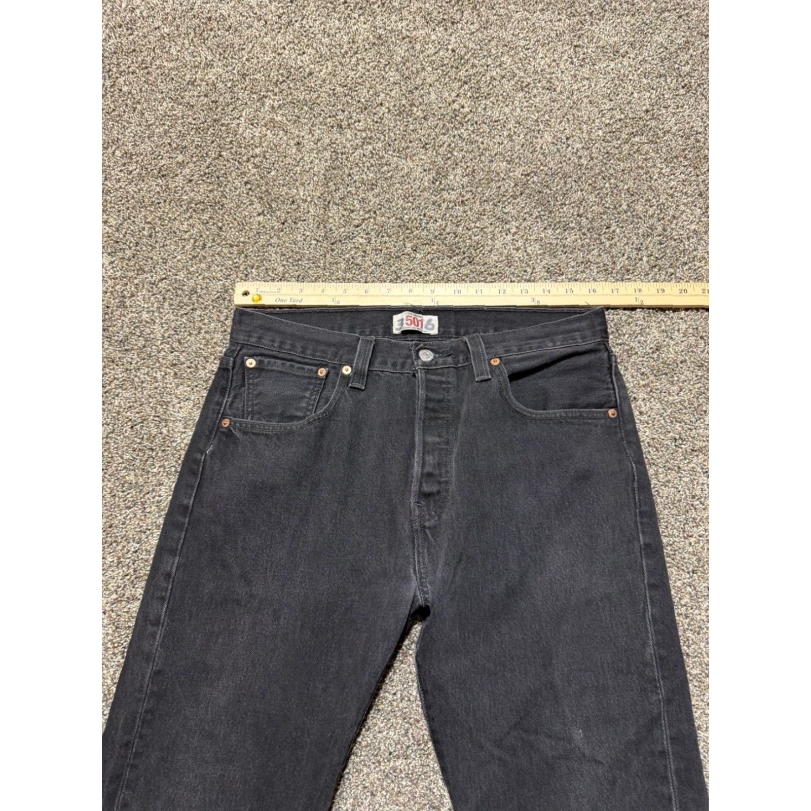 Levi's Vintage Levi’s 501 Jeans Men's Size 32 Black Denim 32X34 Button Fly Mid Rise 5-Pocket Straight Regular Vol 501 Series United States Jeans Mens Size US 32 / EU 48 - 7 Thumbnail