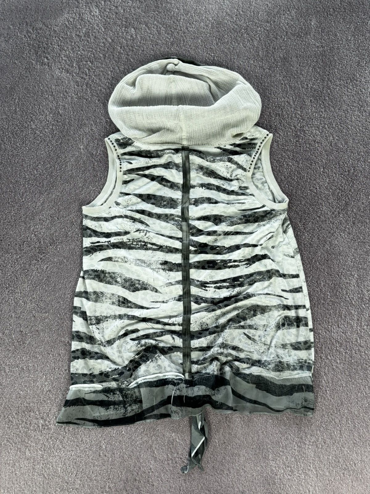 Hysteric Glamour Grunge Vibe Y2K 00s Sexy Punk Alt Hooded Tank Top Size M / US 6-8 / IT 42-44 - 10 Thumbnail